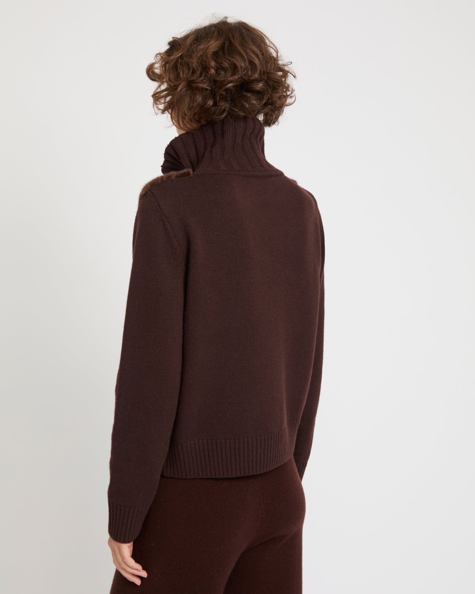 Mink fur and Merino knit jacket -Yves Salomon