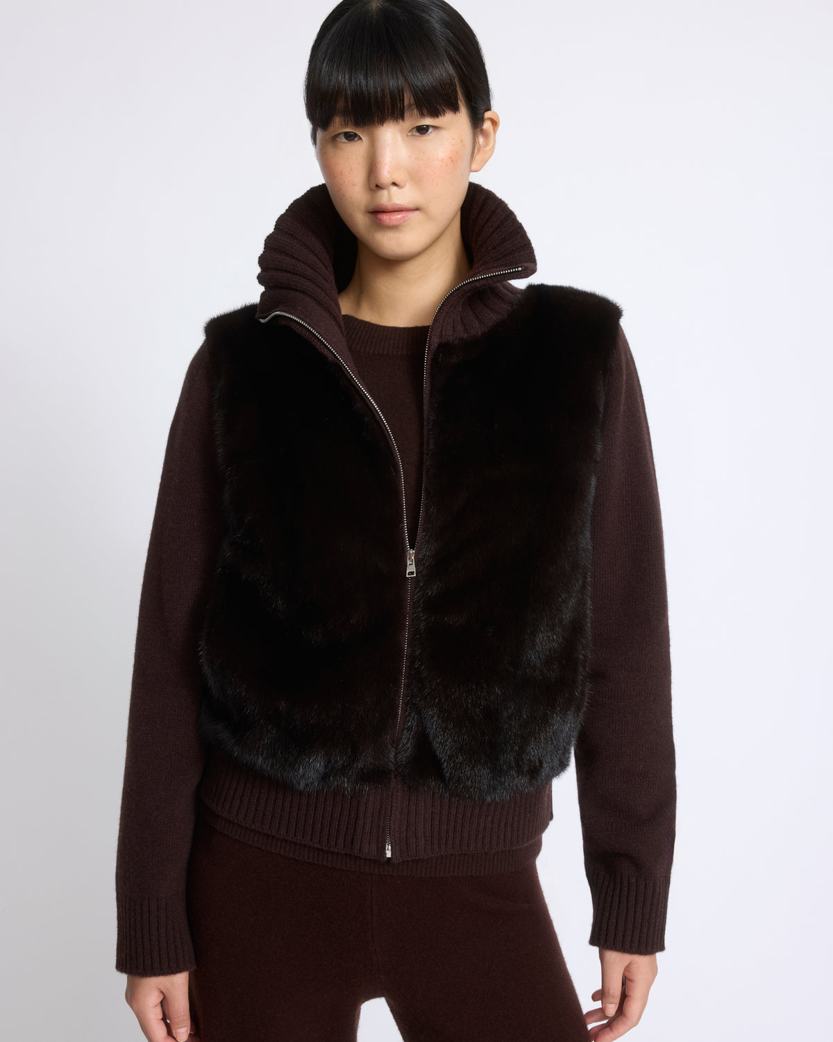 Mink fur and Merino knit jacket - Yves Salomon - New Fall/Winter Collection
