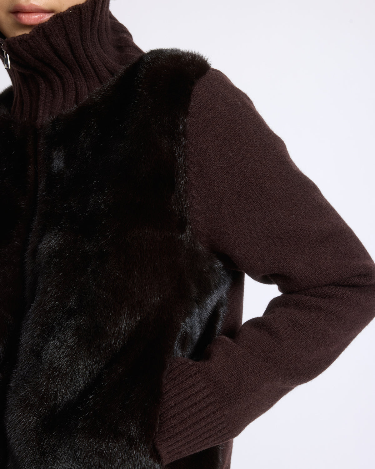 Mink fur and Merino knit jacket - Yves Salomon - New Fall/Winter Collection