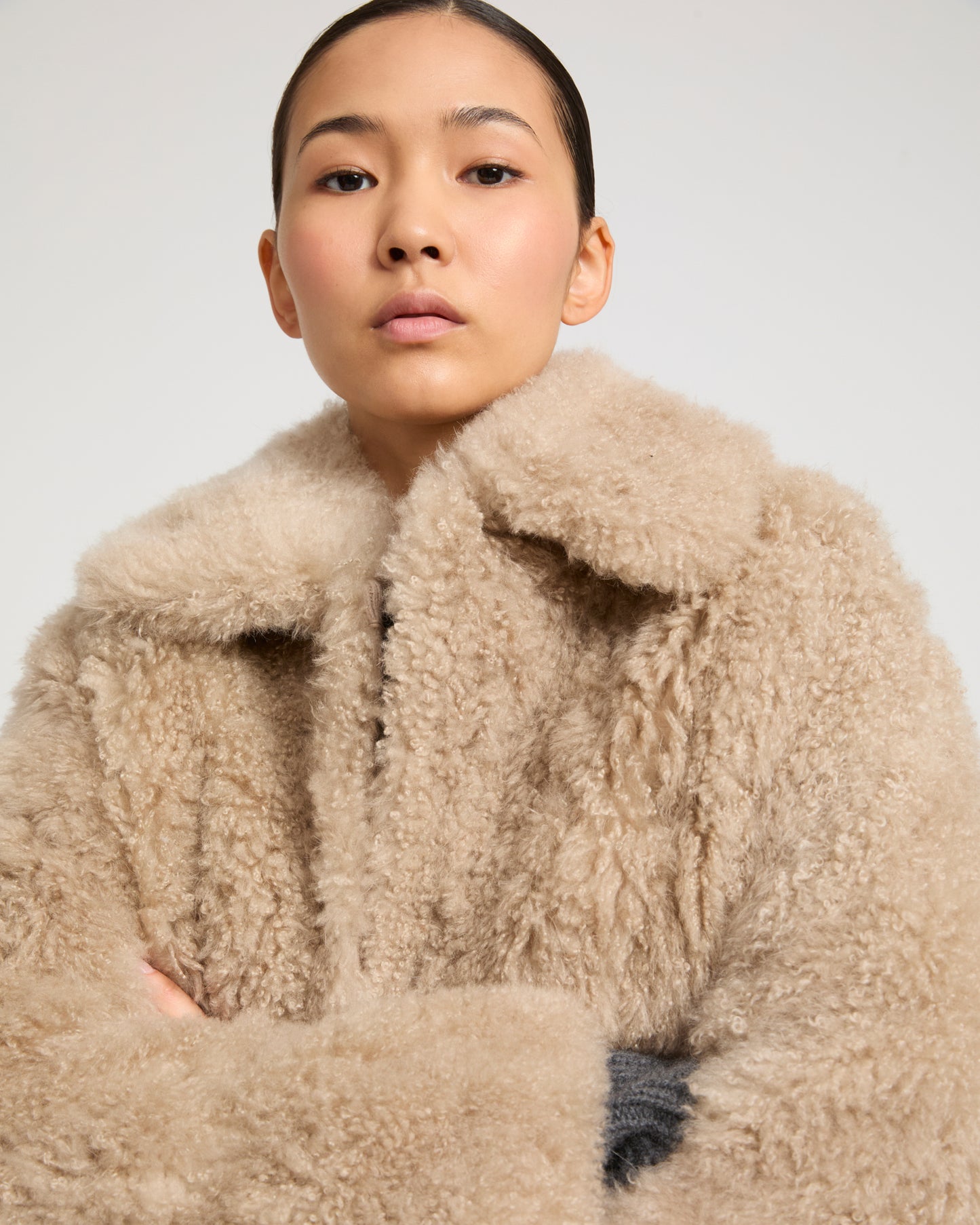 Cashmere lambskin and Merino knit jacket -Yves Salomon
