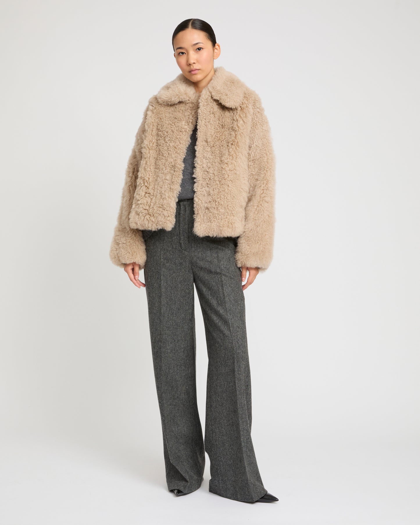 Cashmere lambskin and Merino knit jacket -Yves Salomon