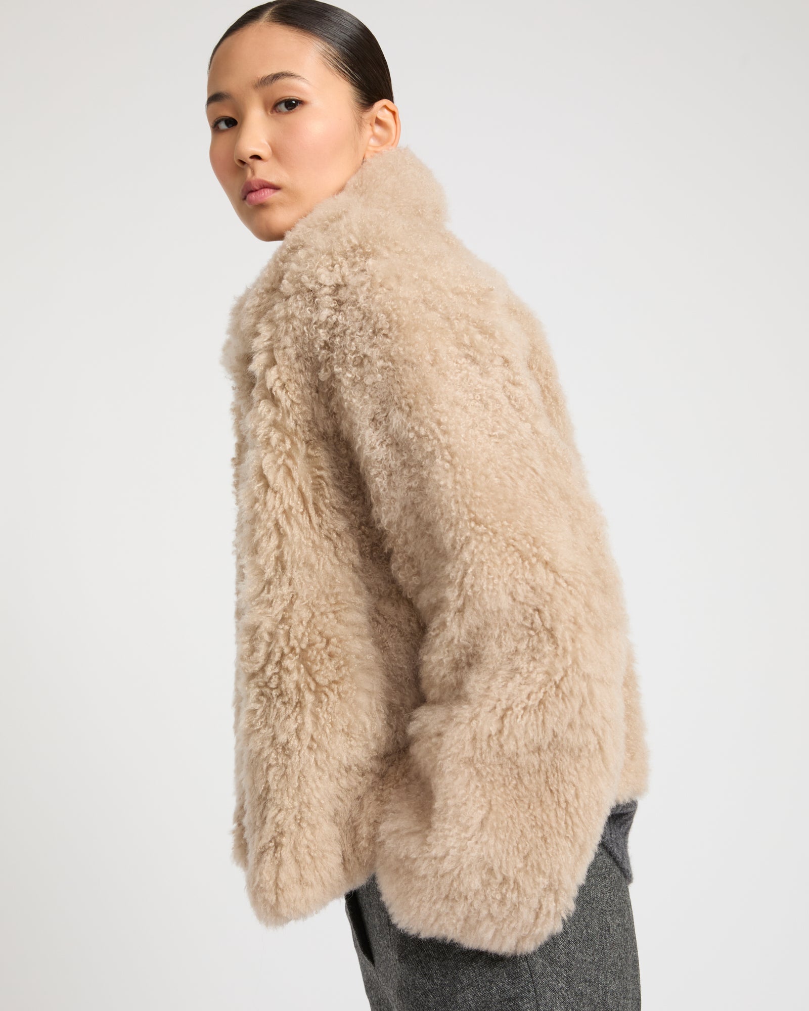 Cashmere lambskin and Merino knit jacket -Yves Salomon