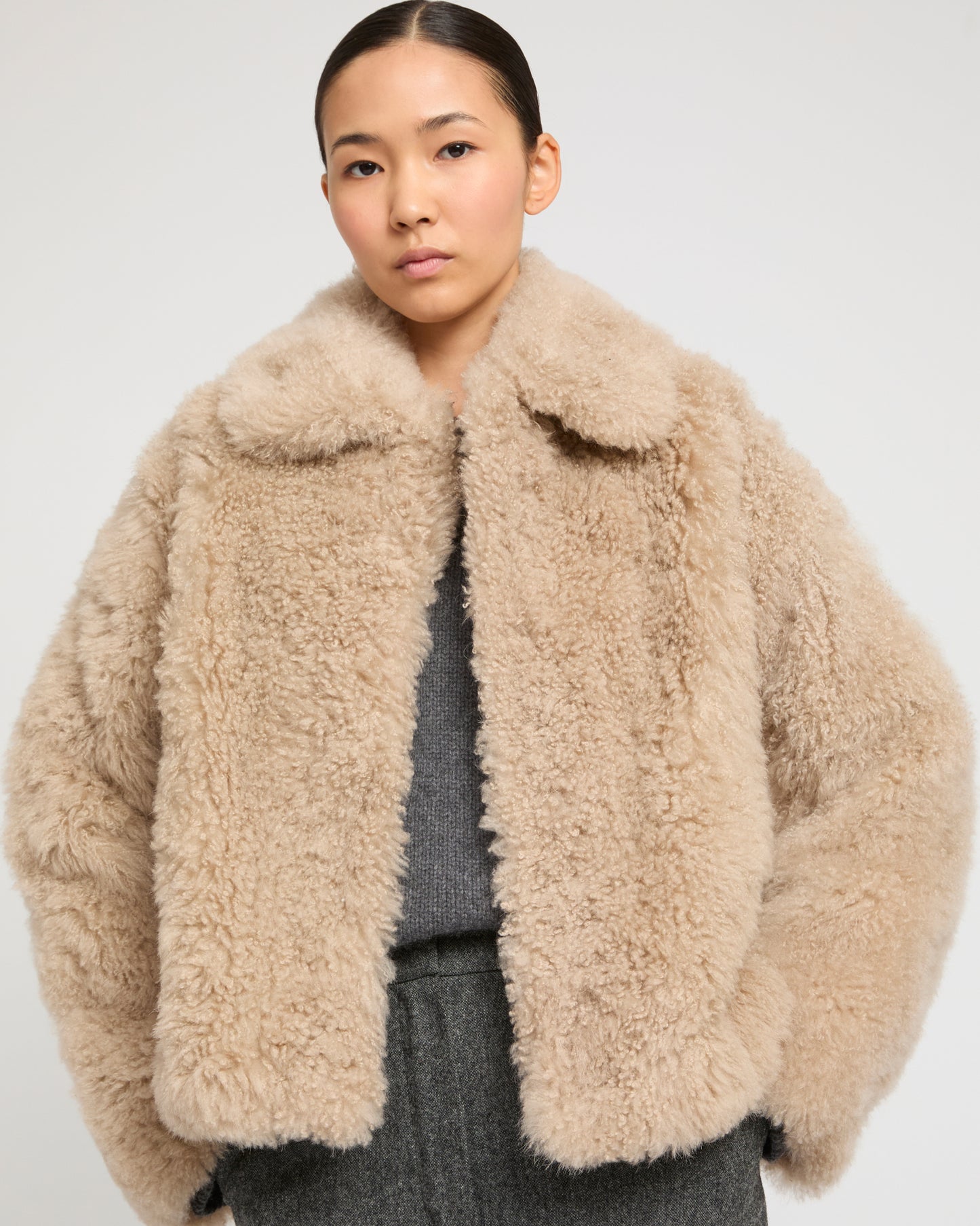 Cashmere lambskin and Merino knit jacket -Yves Salomon