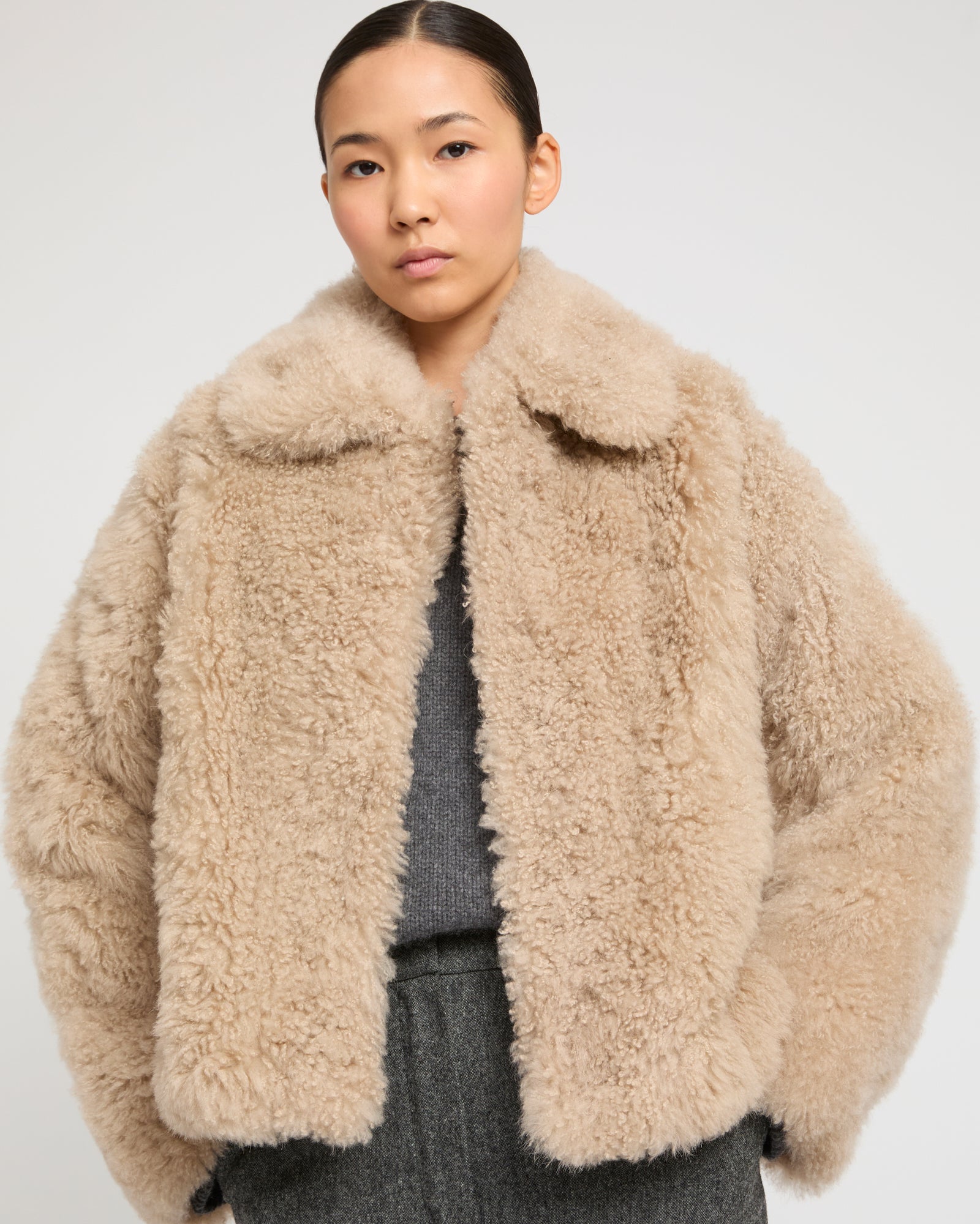 Cashmere lambskin and Merino knit jacket -Yves Salomon
