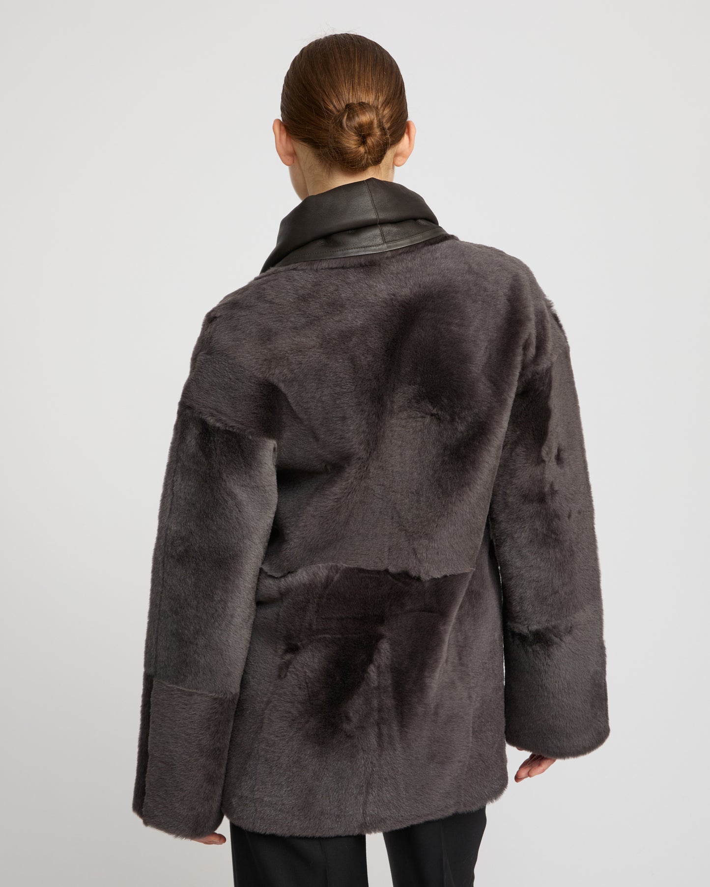 Long draped lambskin shearling jacket -Yves Salomon