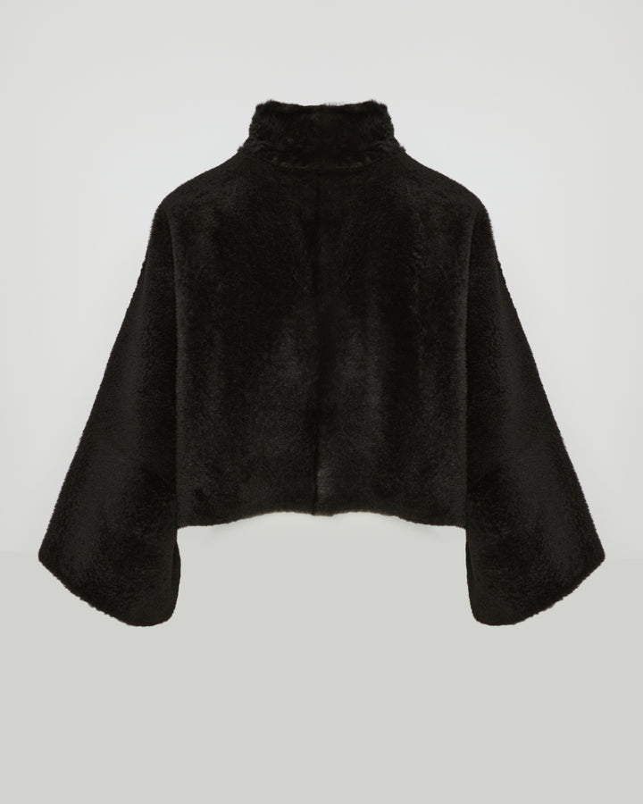 Loose astrakan-style lambskin jacket