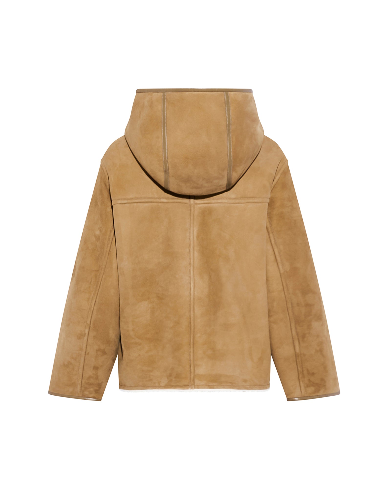 Hooded coat in Merino suede lambskin -Yves Salomon