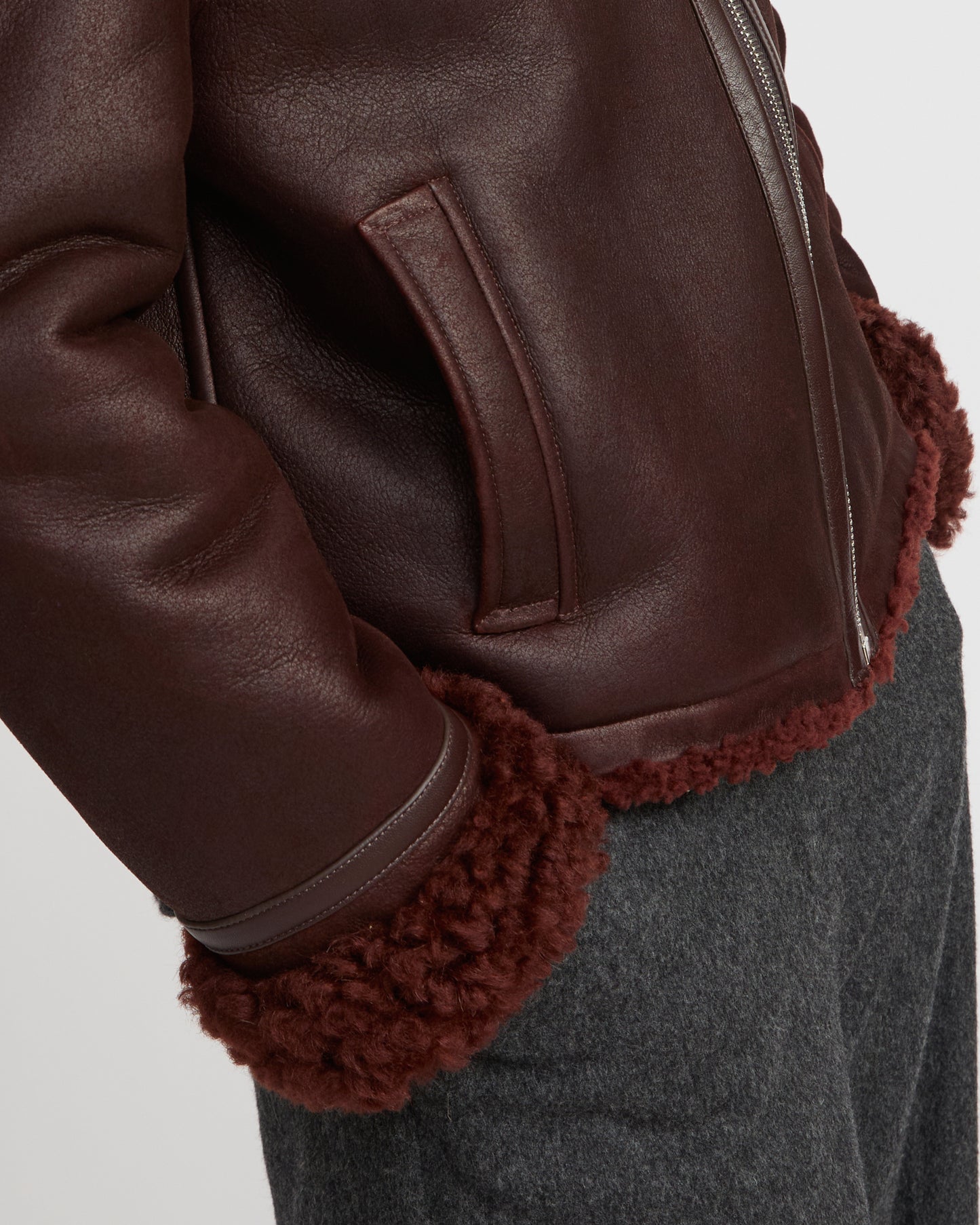 Gonfio Merino lambskin boxy jacket