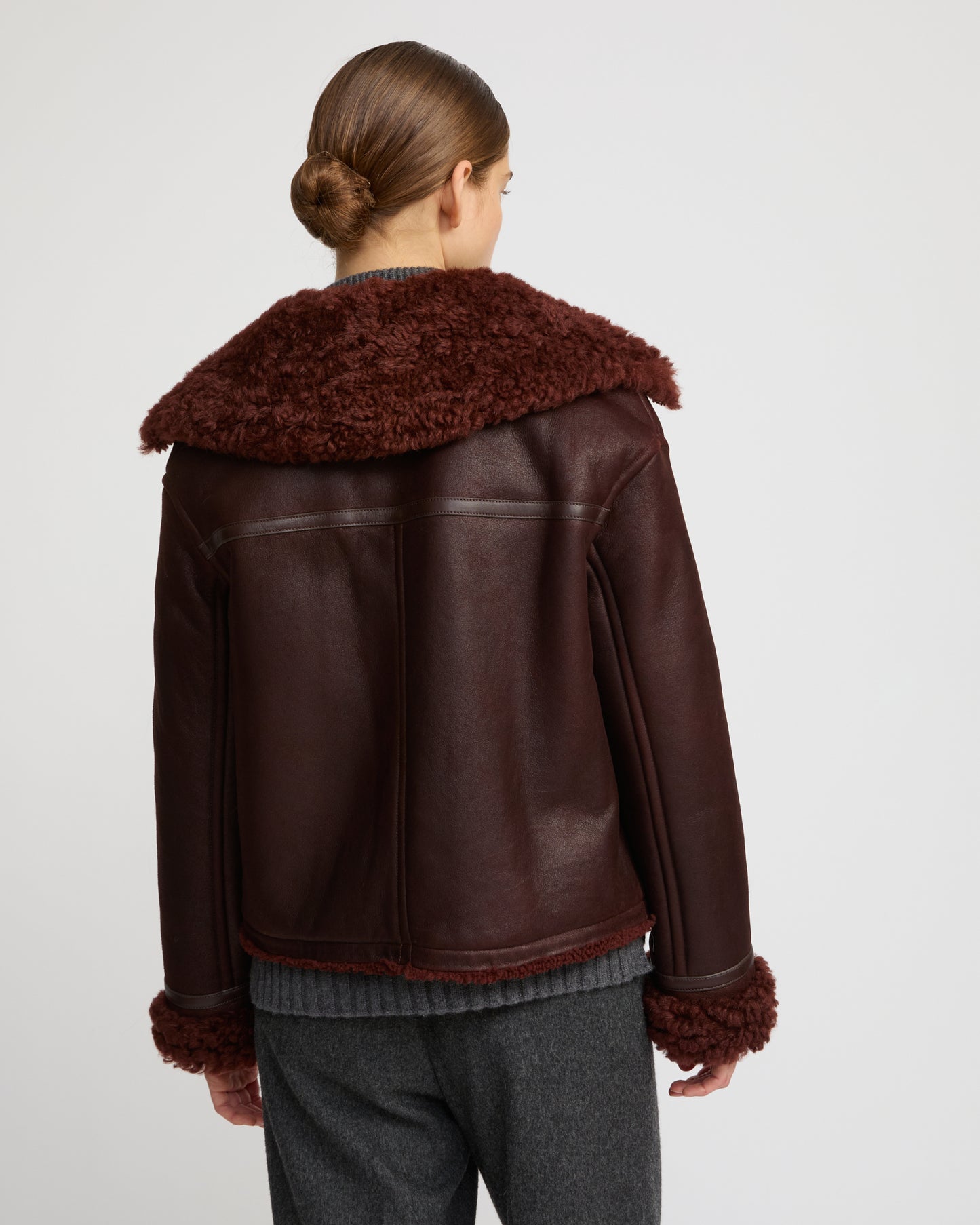 Gonfio Merino lambskin boxy jacket