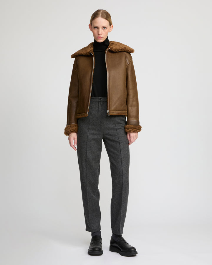 Gonfio Merino lambskin boxy jacket
