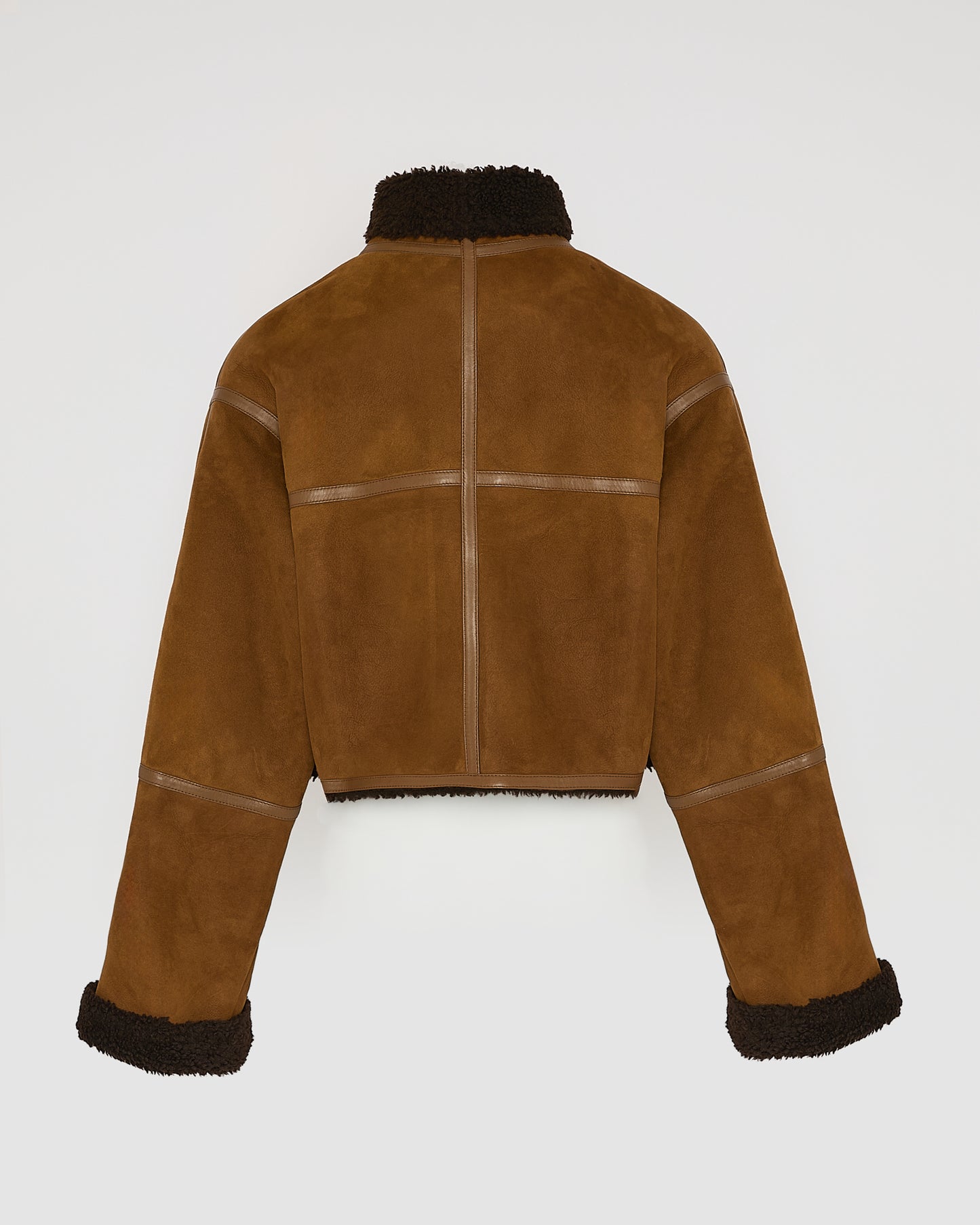 Suede Merino lambskin cropped jacket -Yves Salomon
