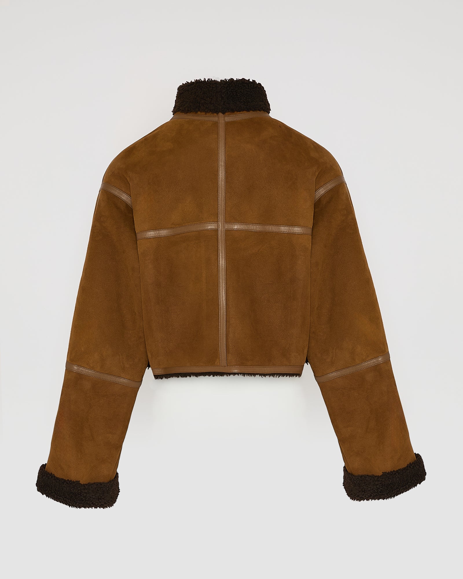 Suede Merino lambskin cropped jacket -Yves Salomon