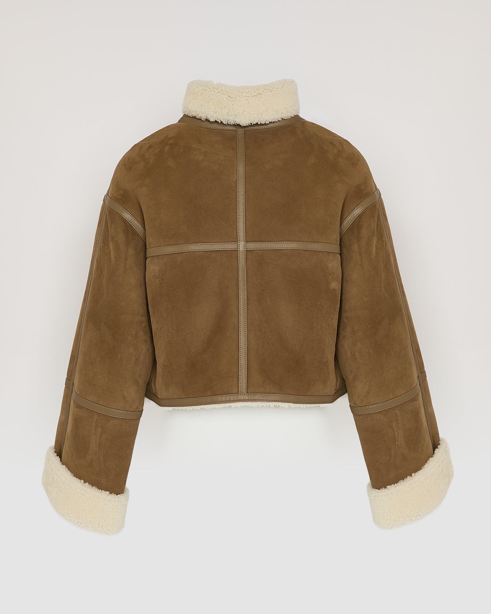 Suede Merino lambskin cropped jacket -Yves Salomon