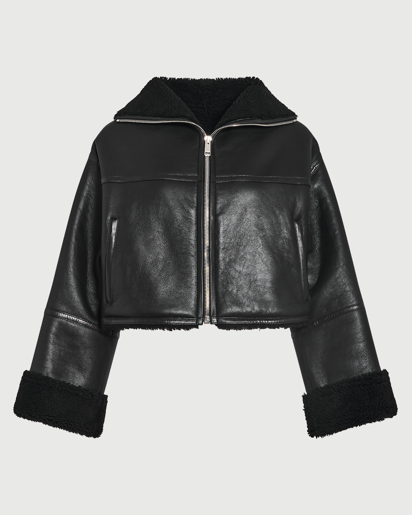 Suede Merino lambskin cropped jacket - Yves Salomon - New Fall Winter Collection