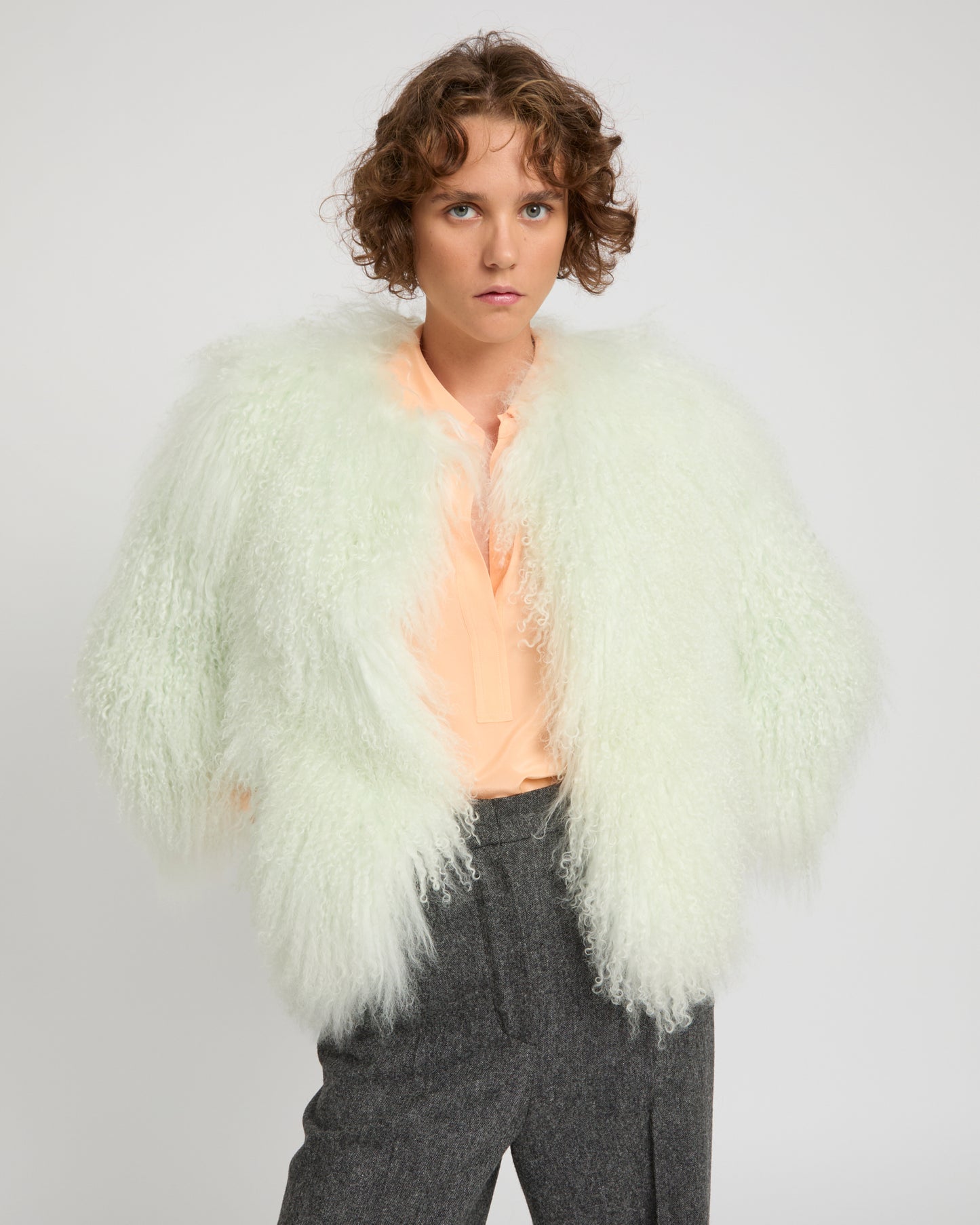 Short jacket in Mongolian lamb -Yves Salomon