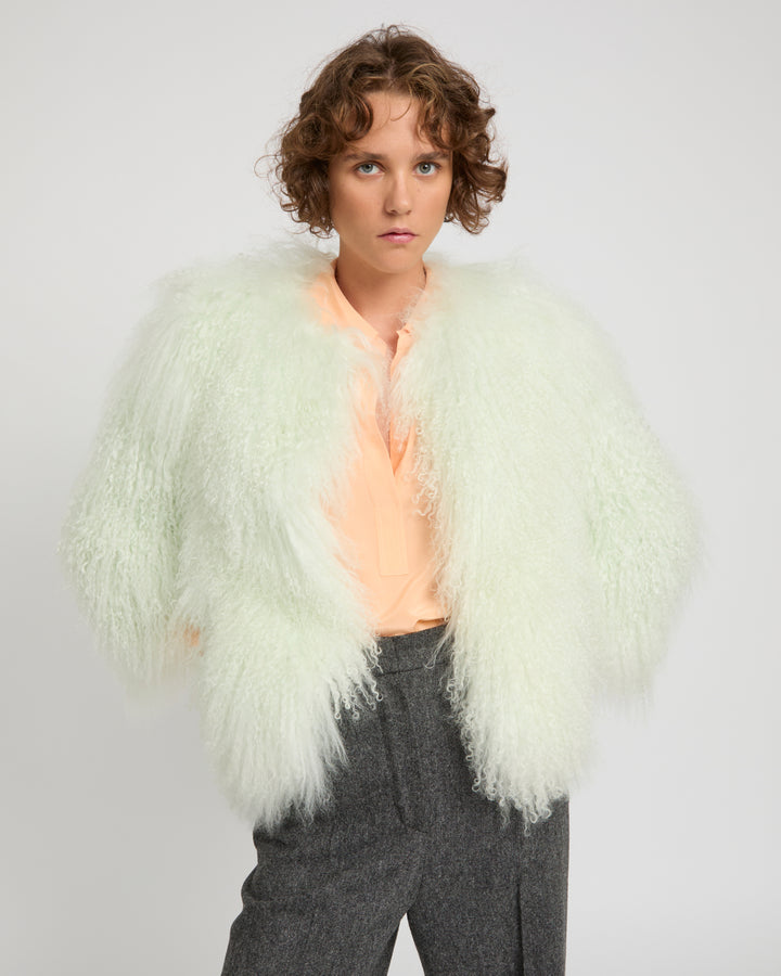 Short jacket in Mongolian lamb -Yves Salomon