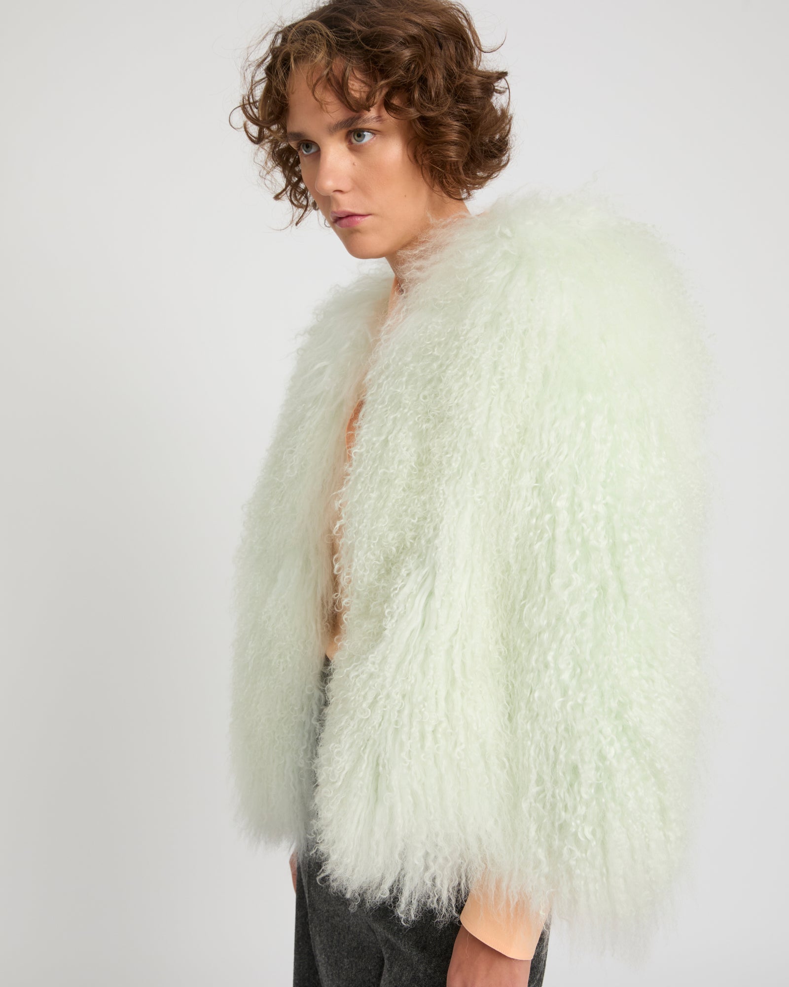 Short jacket in Mongolian lamb -Yves Salomon