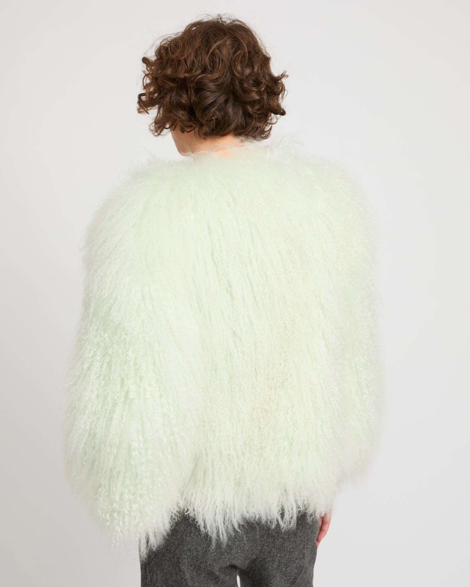 Short jacket in Mongolian lamb -Yves Salomon