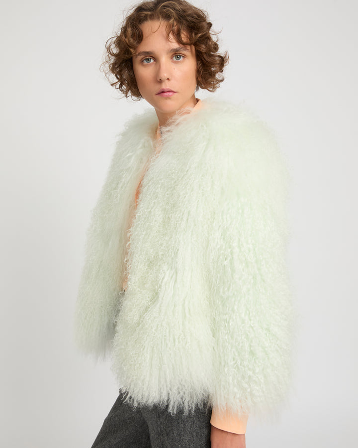 Short jacket in Mongolian lamb -Yves Salomon