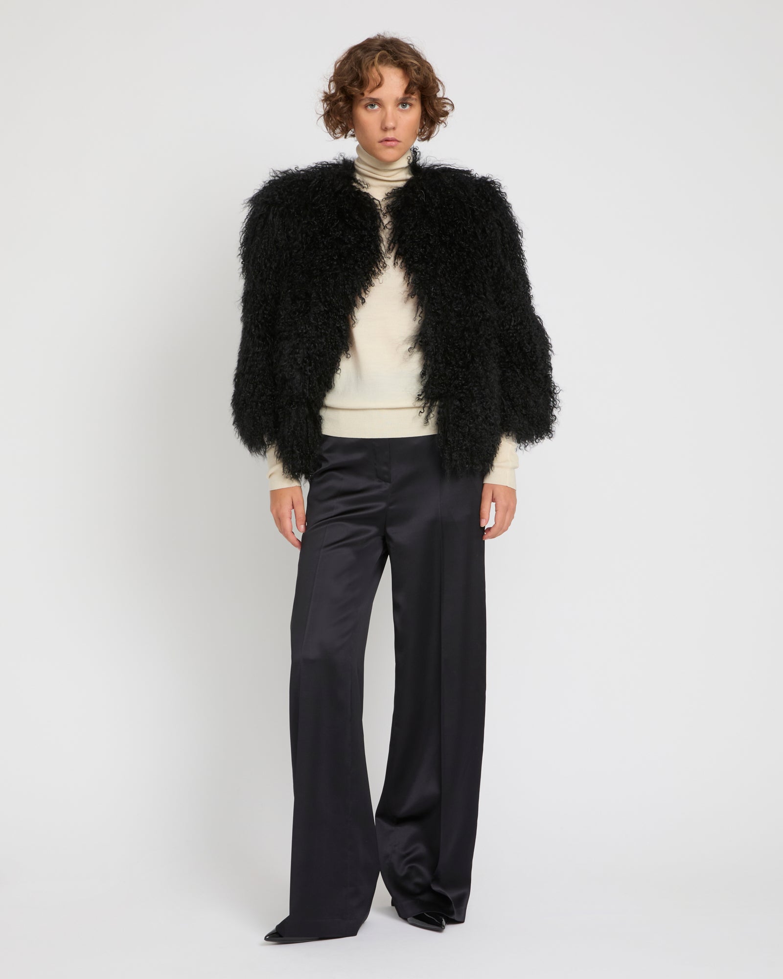 Short jacket in Mongolian lamb -Yves Salomon