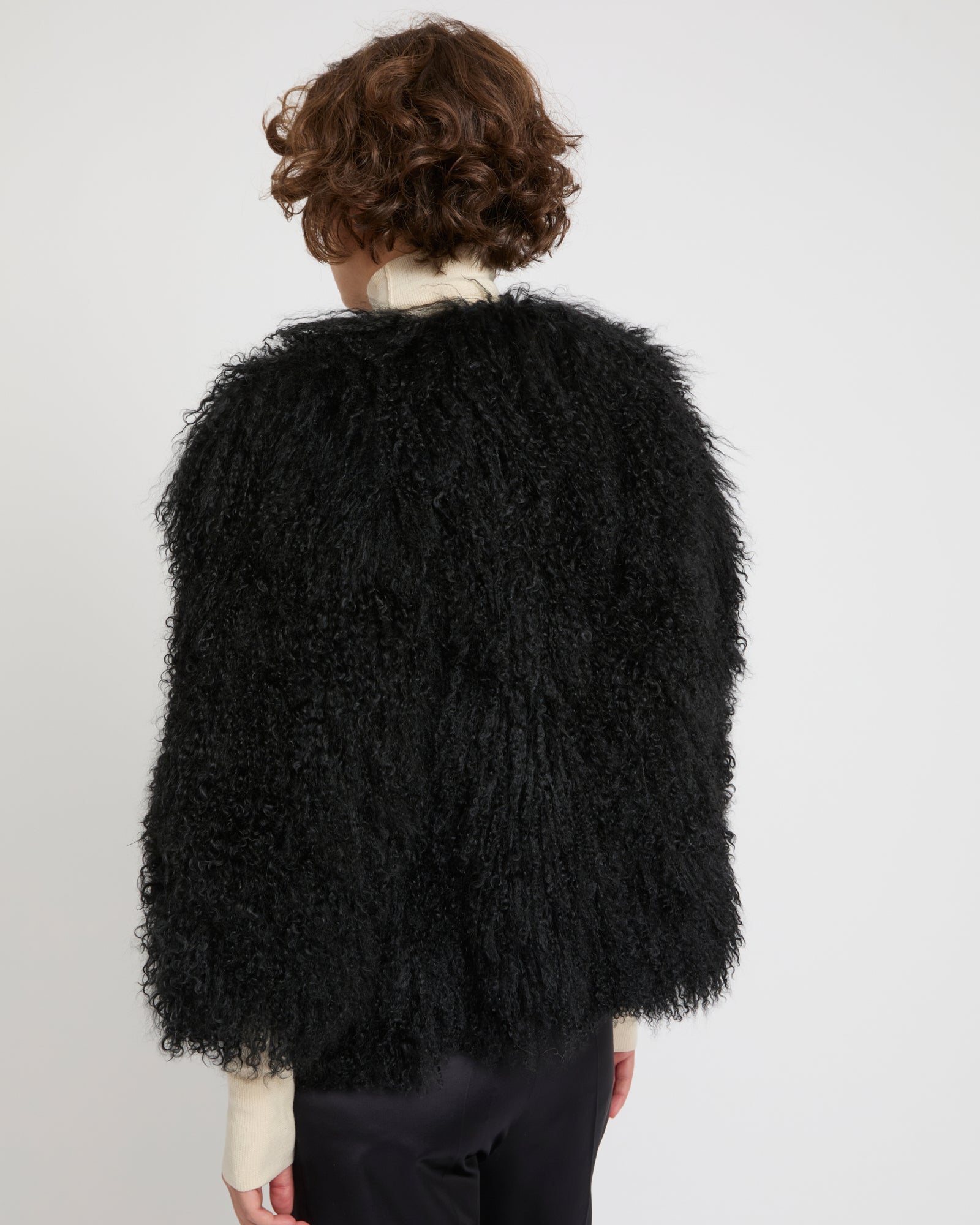 Short jacket in Mongolian lamb -Yves Salomon