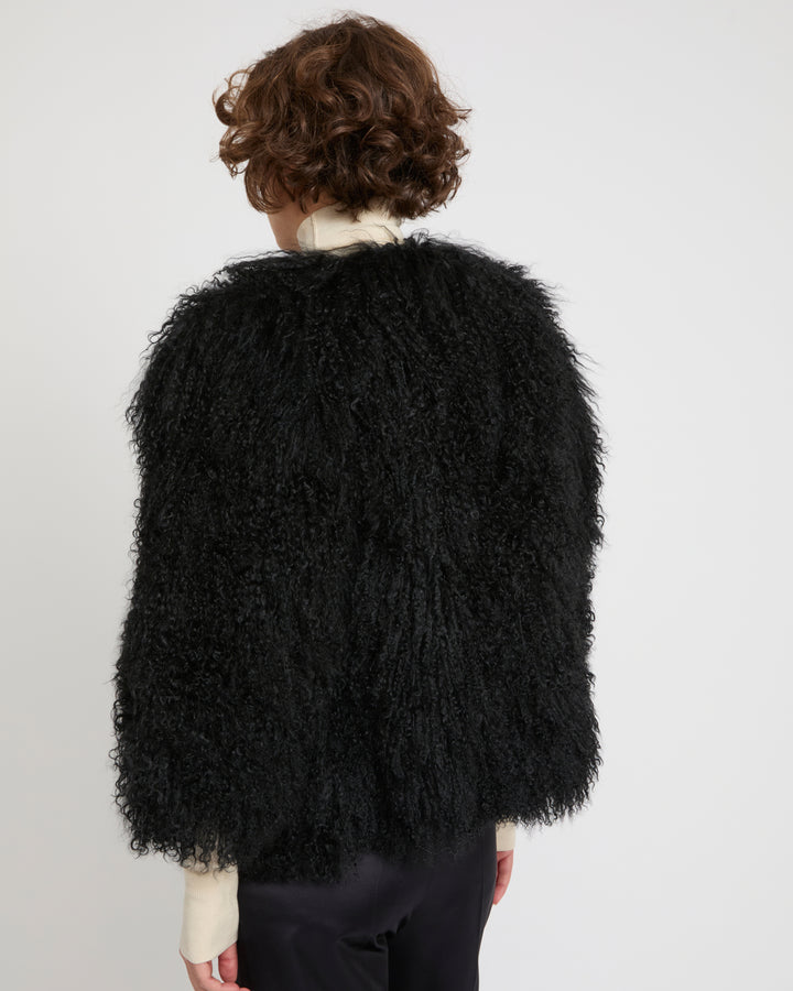Short jacket in Mongolian lamb -Yves Salomon
