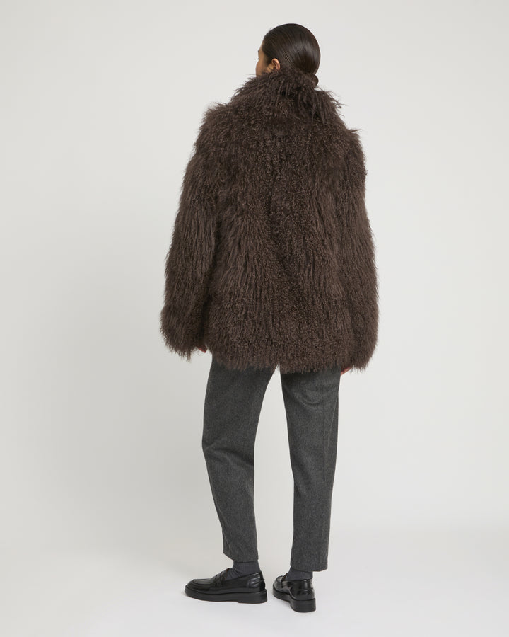 Oversized Long-Haired Lamb Jacket -Yves Salomon