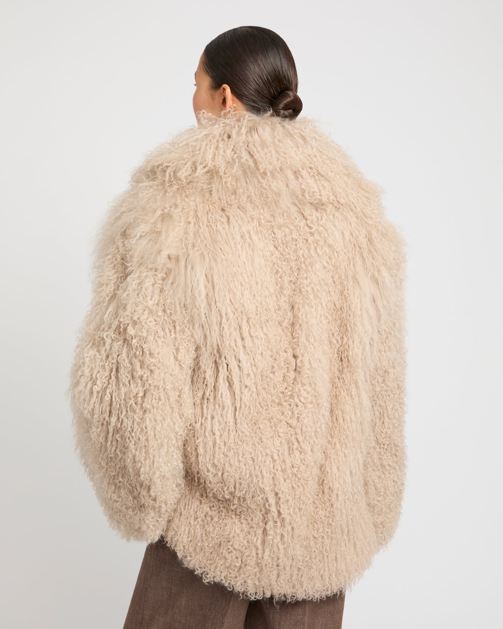 Oversized Long-Haired Lamb Jacket -Yves Salomon