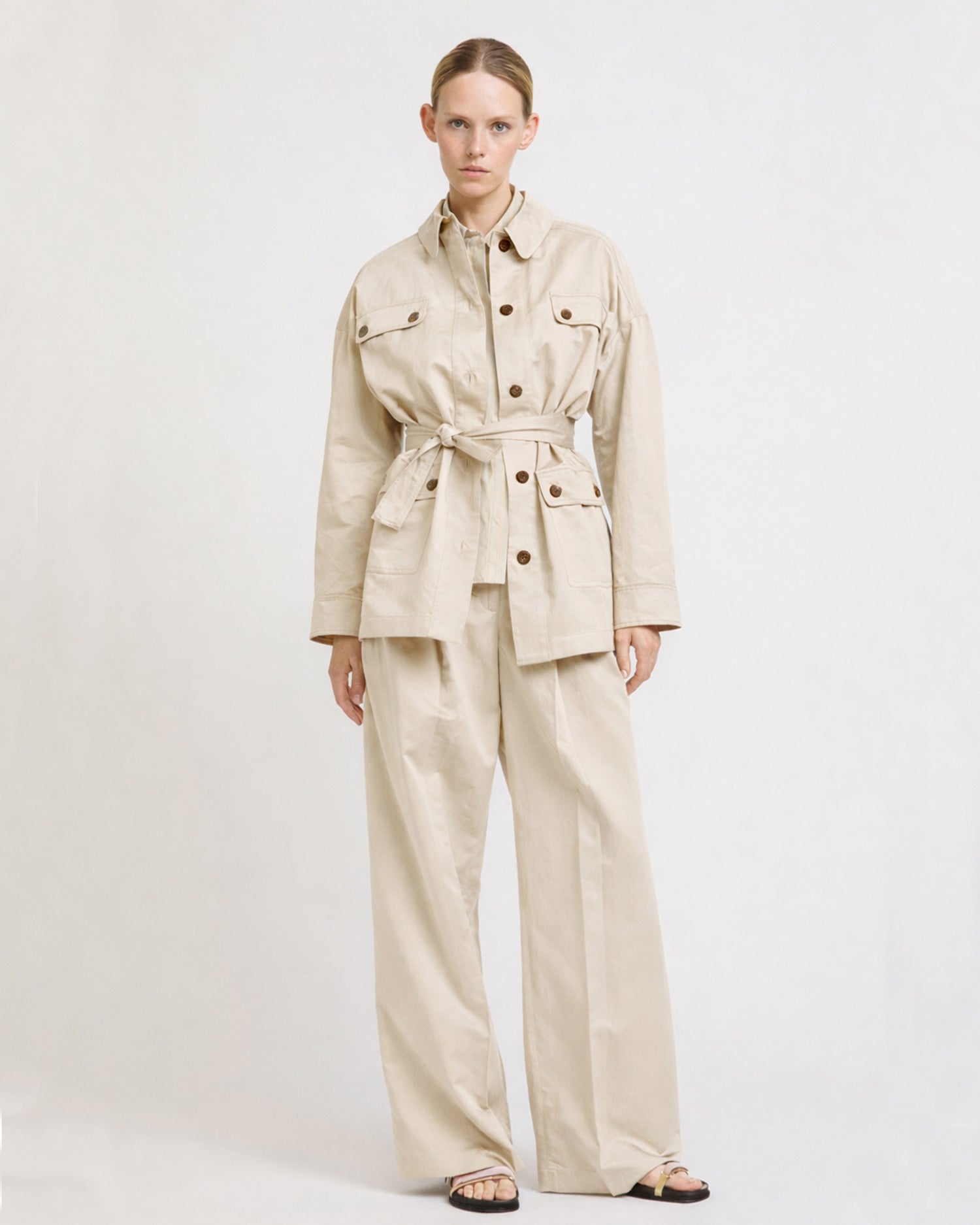 Summer sale - Linen safari shirt -Yves Salomon - New spring summer collection