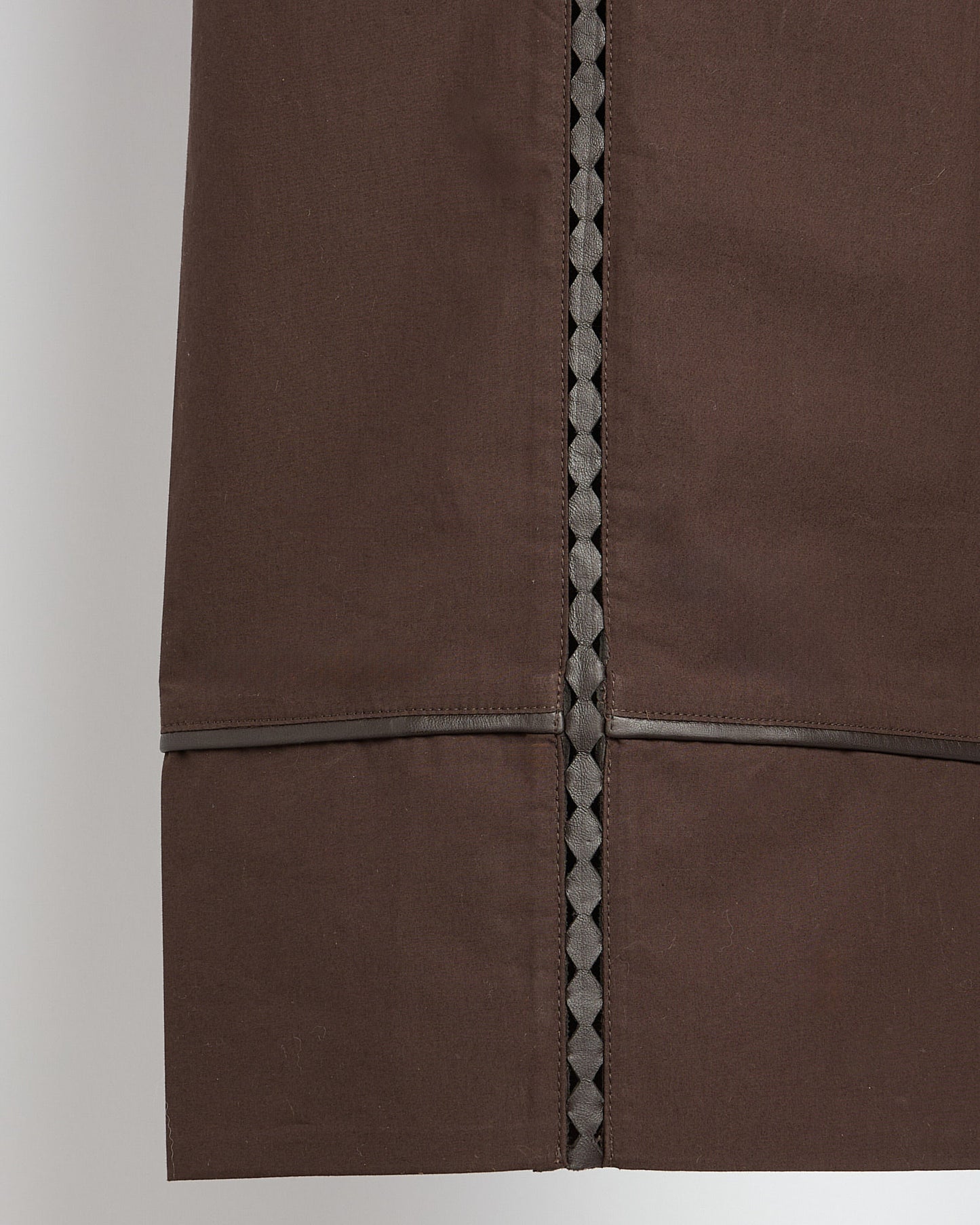 Loose fit poplin trousers with leather details - Yves Salomon