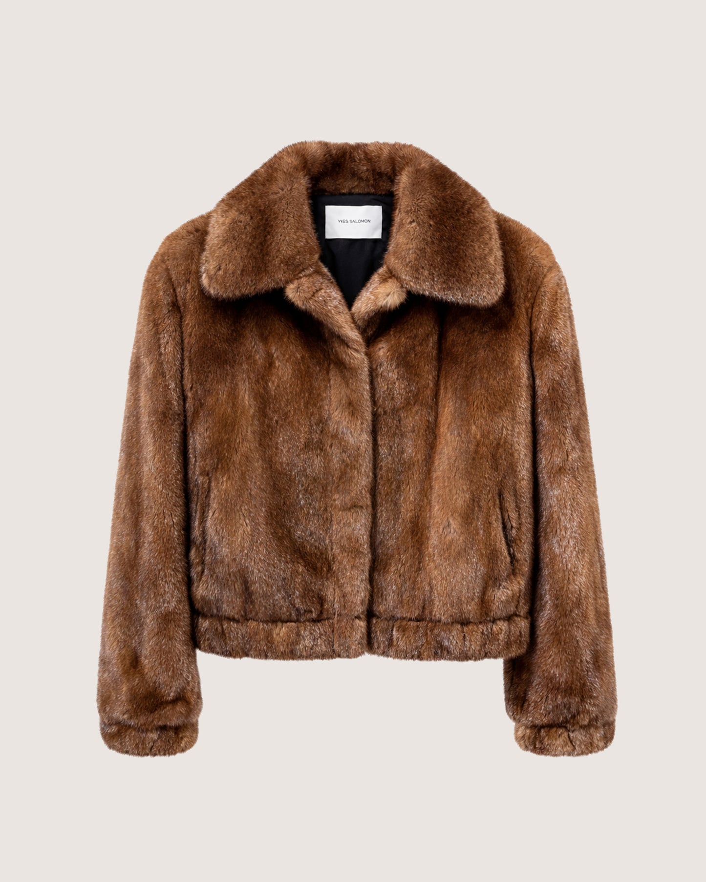 Long hair mink fur pea jacket
