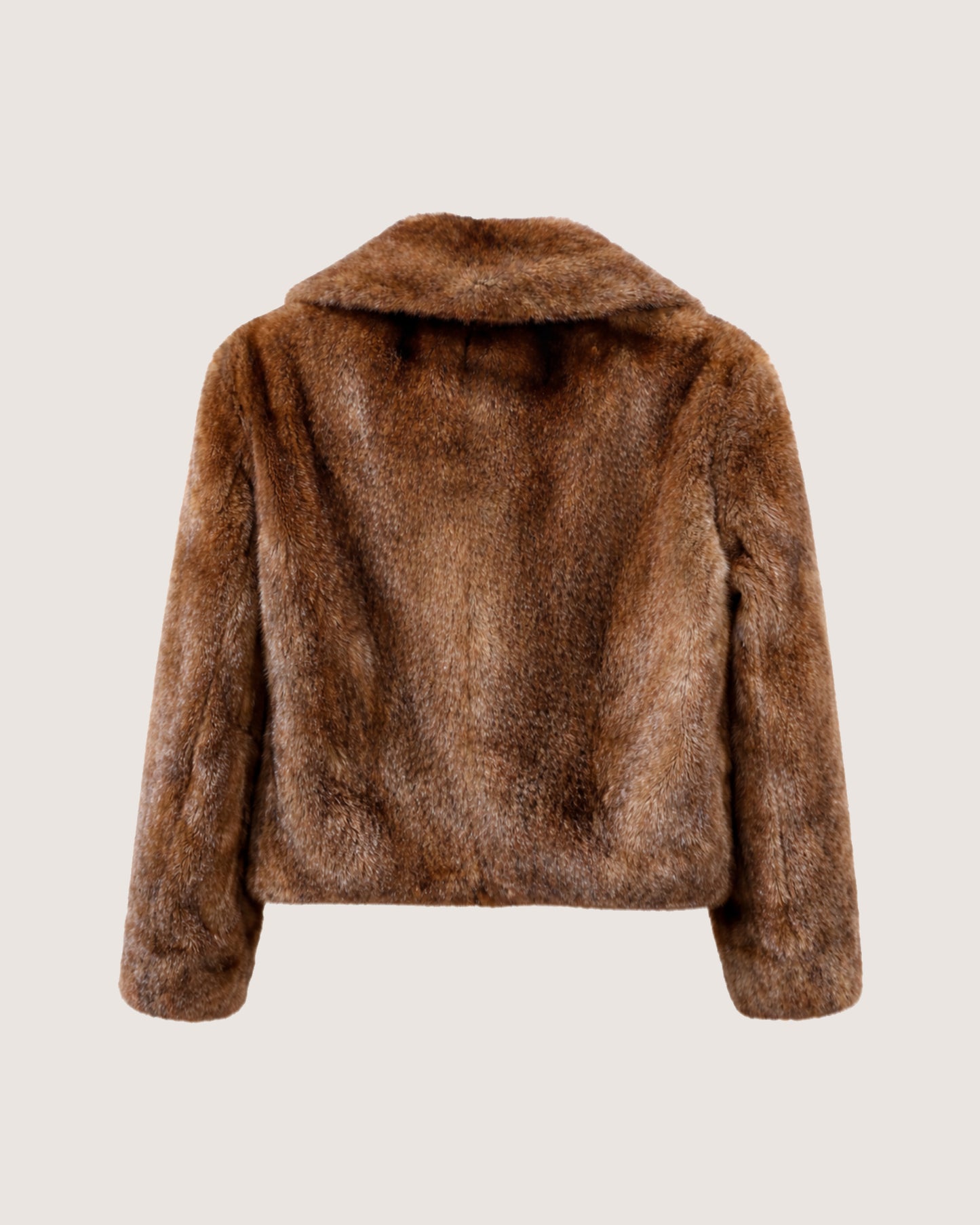 Long hair mink fur pea jacket