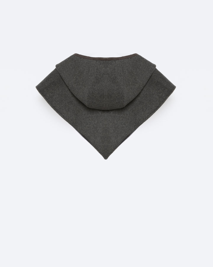 Double-sided cashmere wool hooded scarf