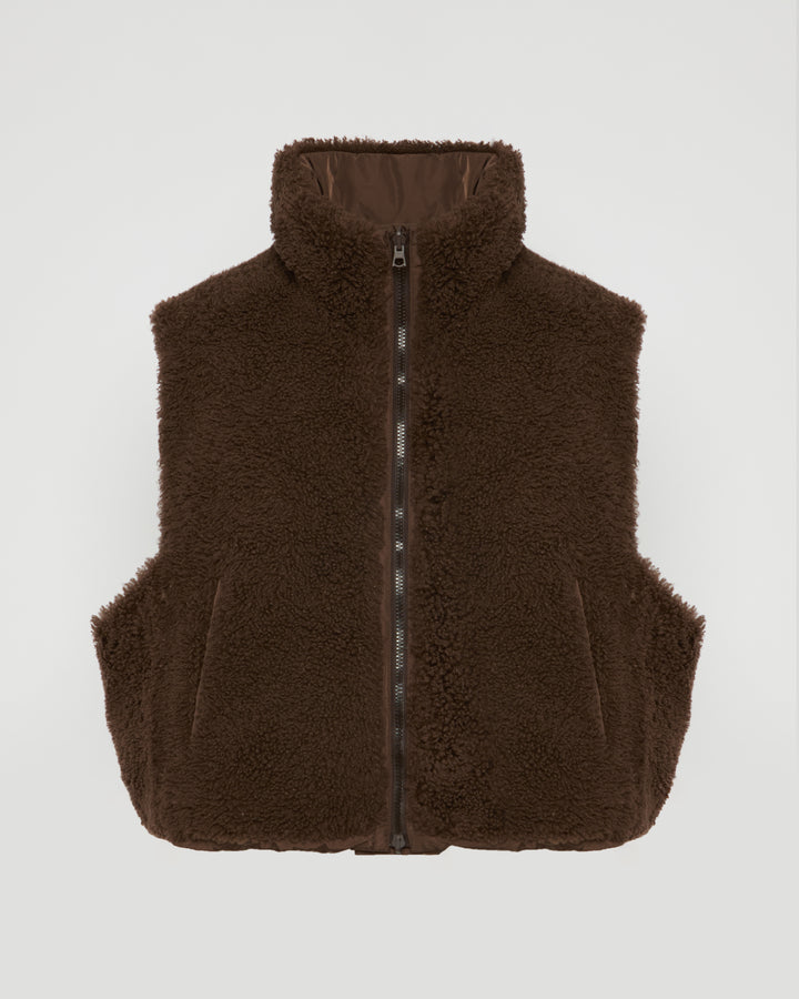 Technical fabric and merinillo reversible gilet