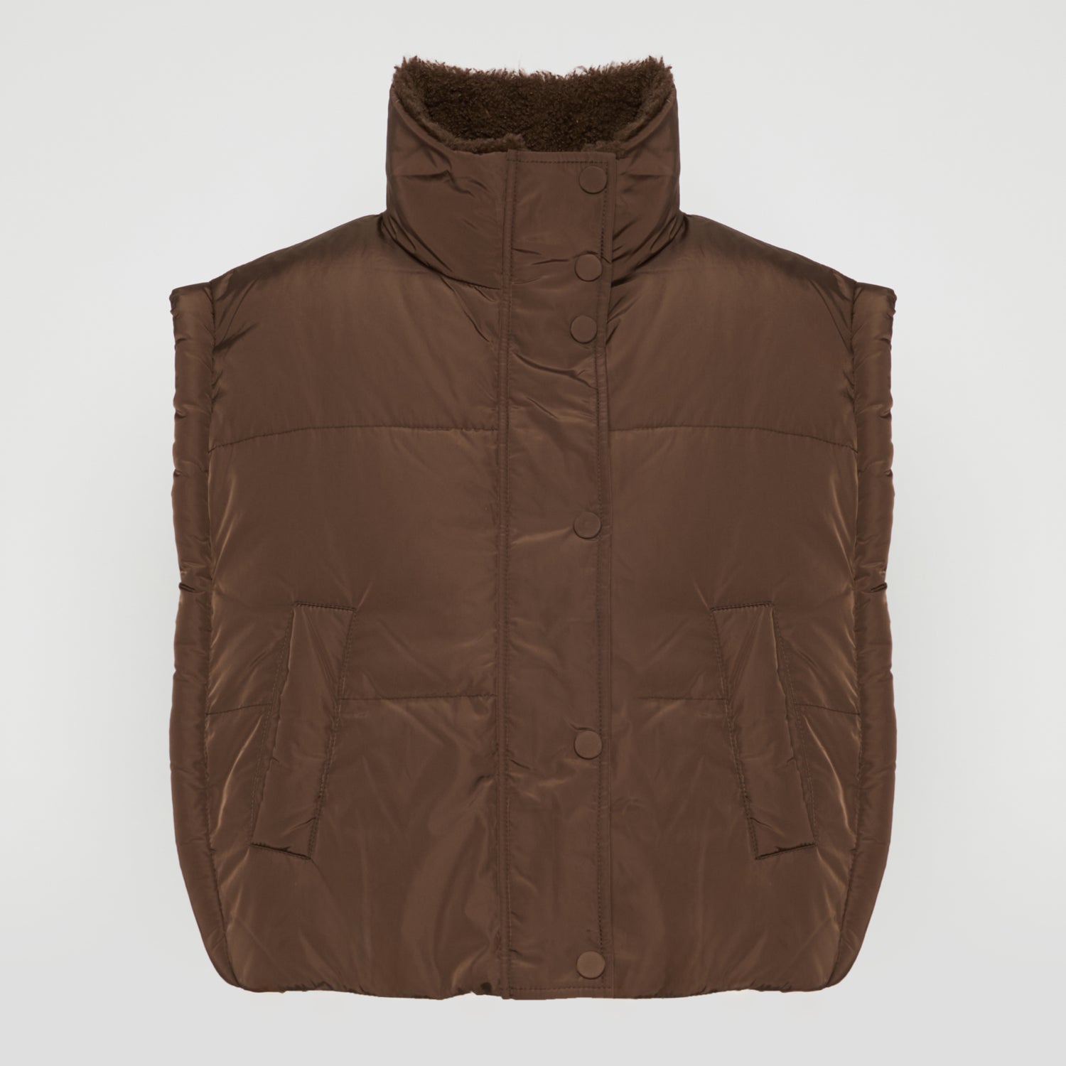 Technical fabric and merinillo reversible gilet - Yves Salomon