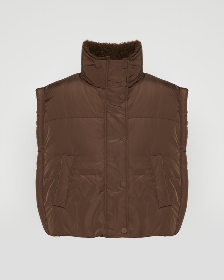 Technical fabric and merinillo reversible gilet