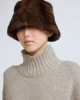 Mink fur bucket hat