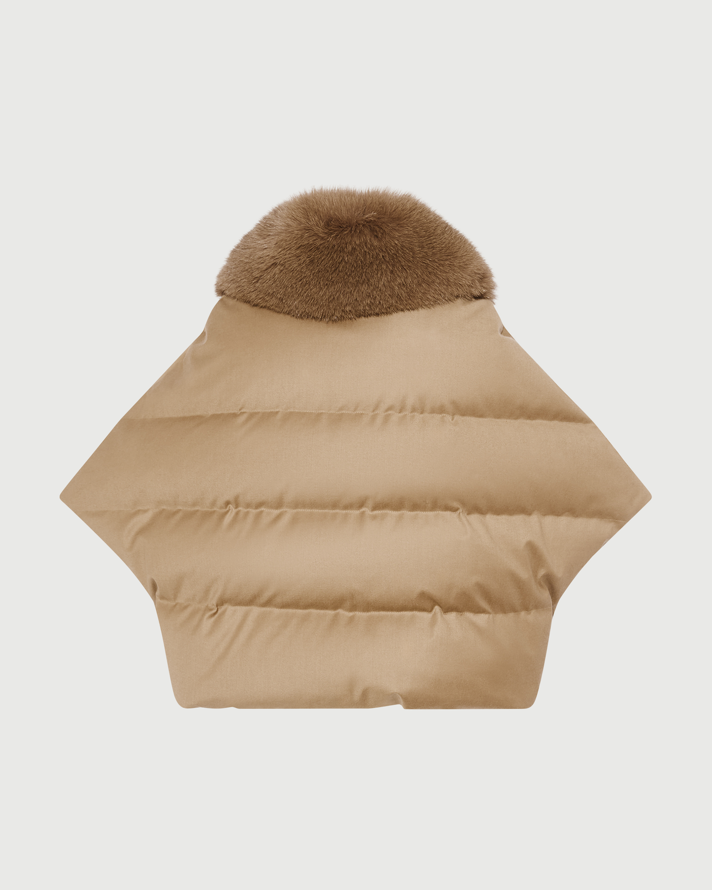 Flannel cape with detachable fox fur collar - Yves Salomon - New Fall Winter Collection