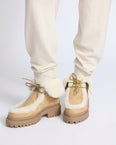 Suede and brushed merinillo lambskin ankle boots