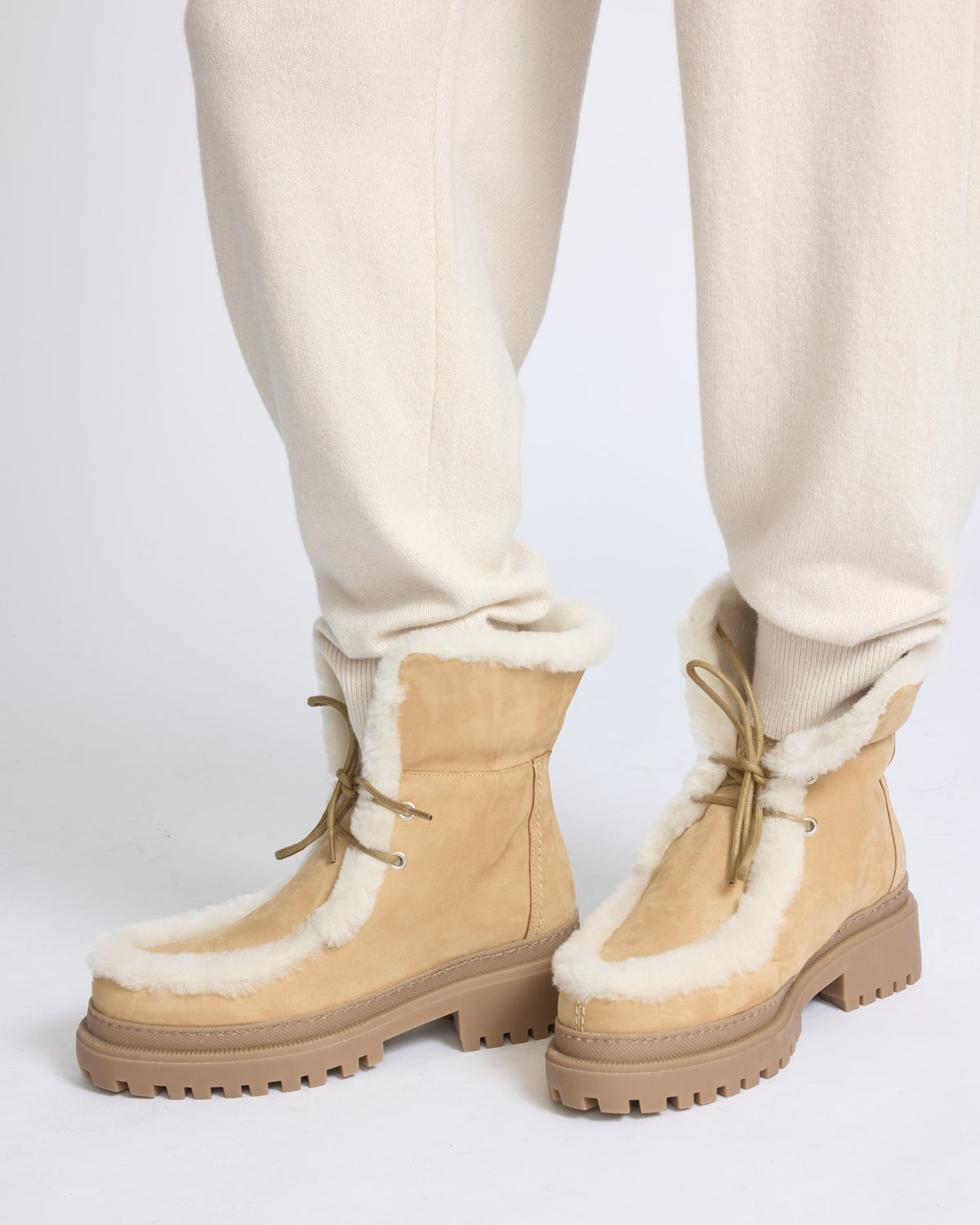Suede and brushed merinillo lambskin ankle boots - Yves Salomon - New Fall/Winter Collection