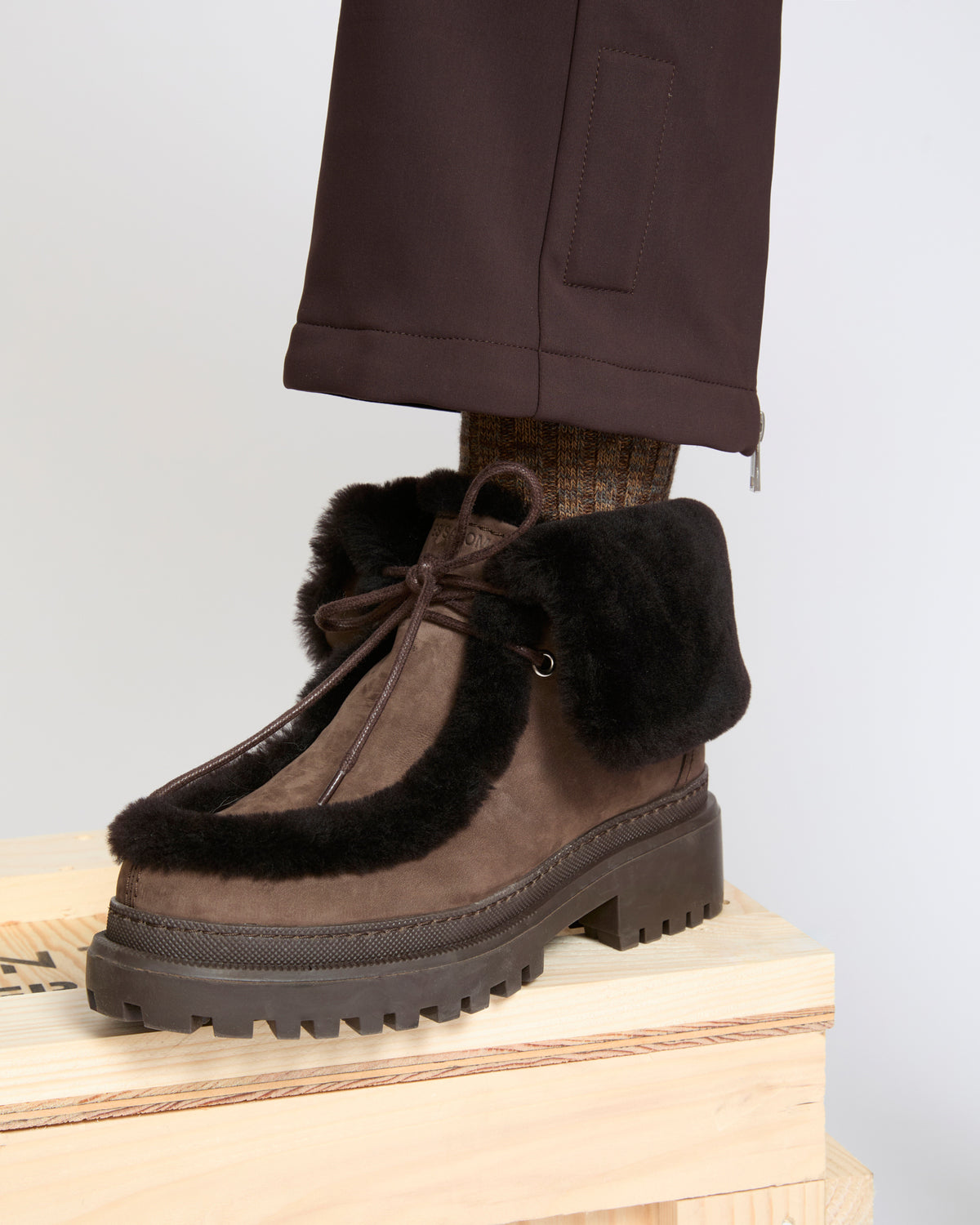 Suede and brushed merinillo lambskin ankle boots - Yves Salomon - New Fall Winter Collection