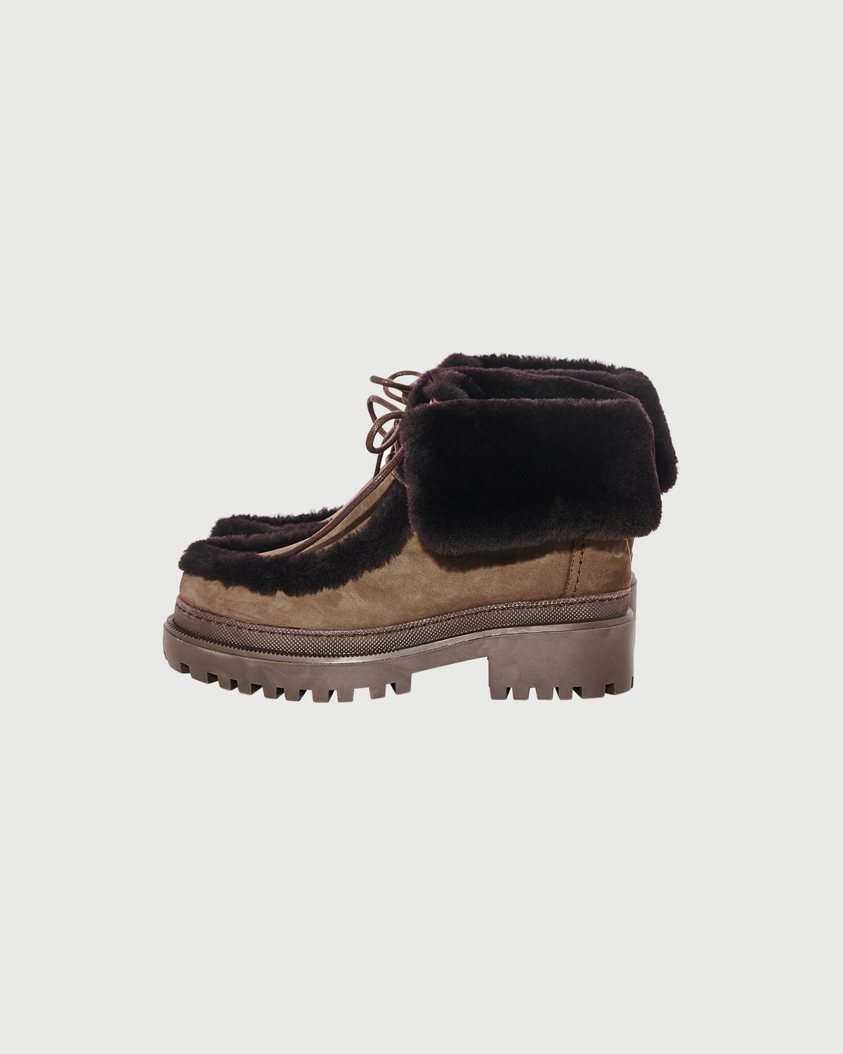 Suede and brushed merinillo lambskin ankle boots - Yves Salomon - New Fall Winter Collection