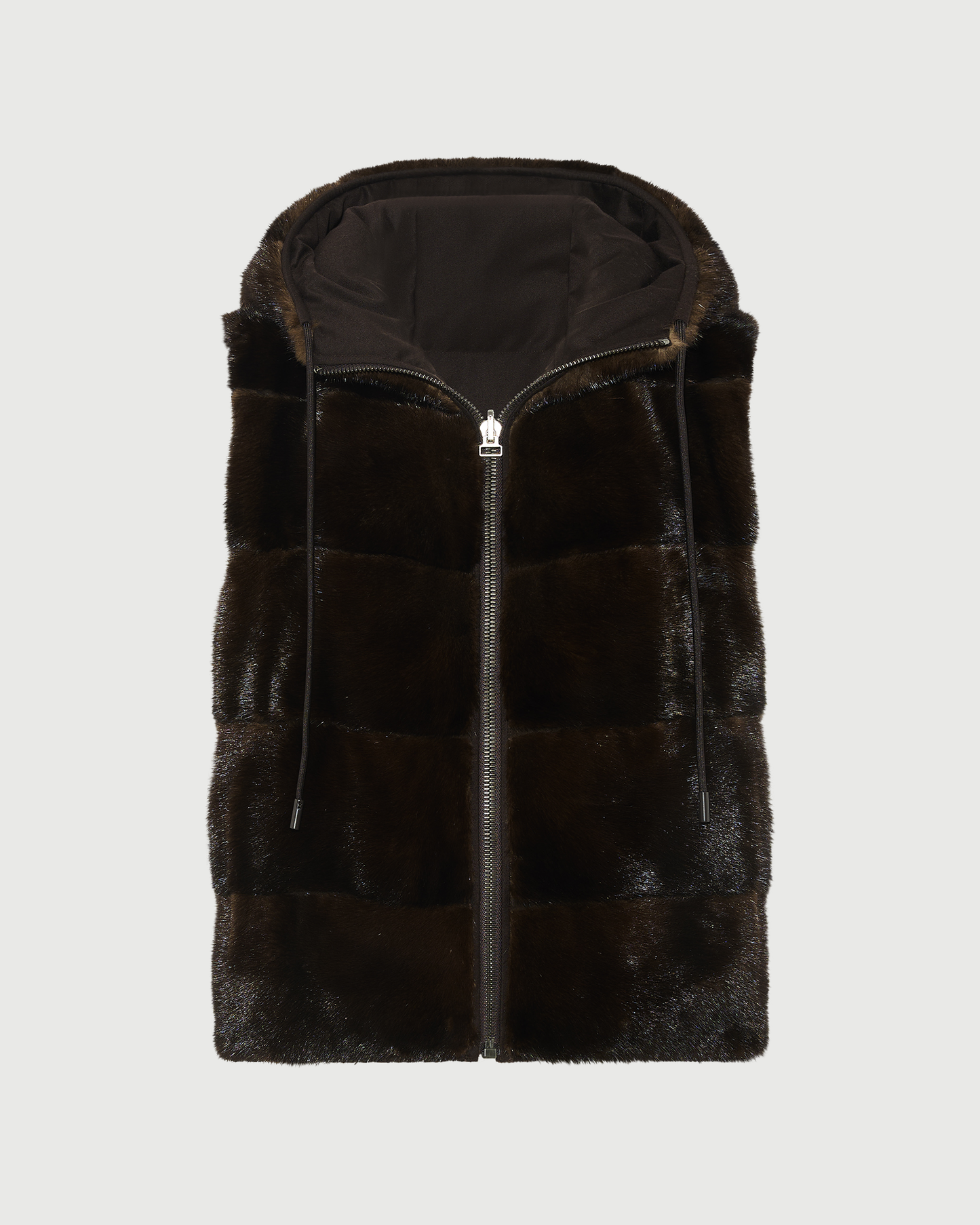 Reversible flannel and mink fur sleeveless gilet - Yves Salomon - New Fall Winter Collection