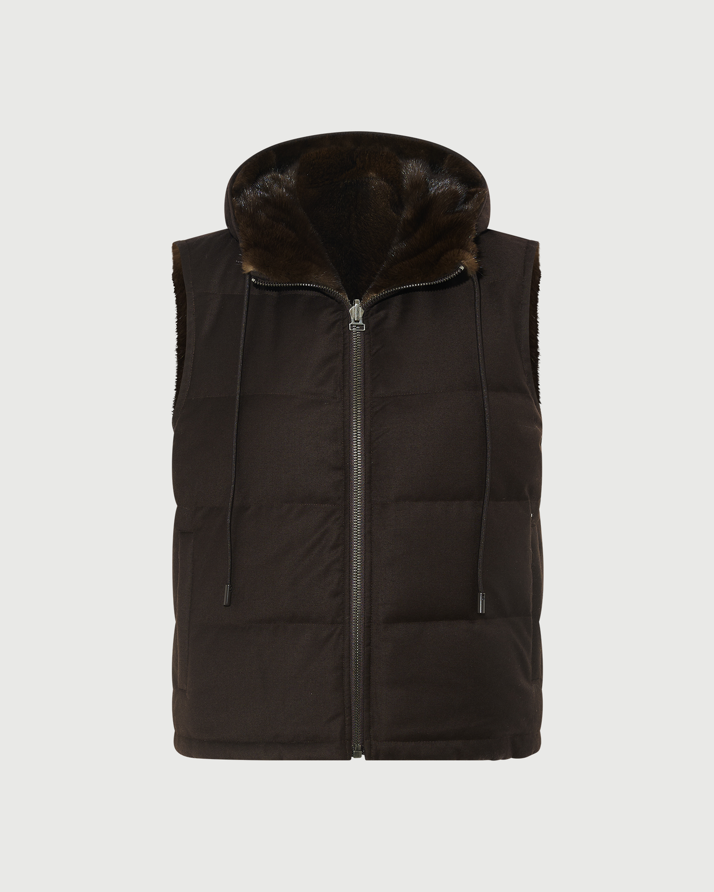 Reversible flannel and mink fur sleeveless gilet - Yves Salomon - New Fall Winter Collection