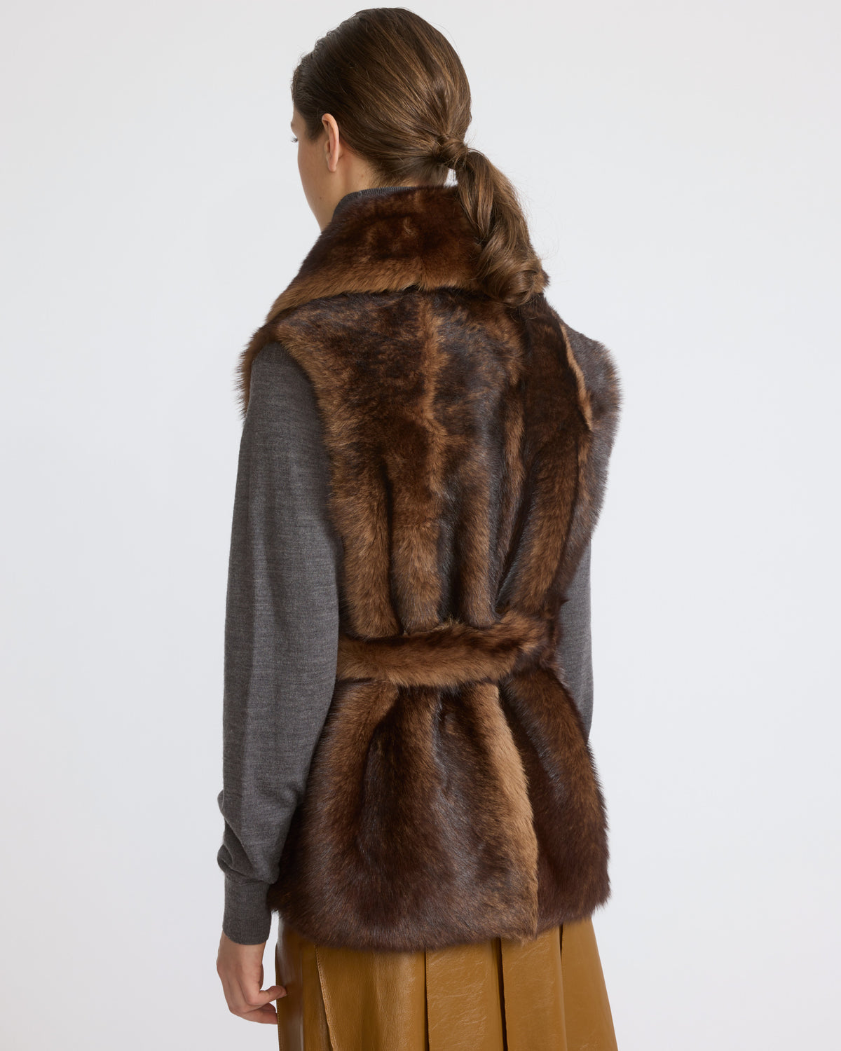 Sleeveless gilet in Toscana lambskin - Yves Salomon - New Fall/Winter Collection
