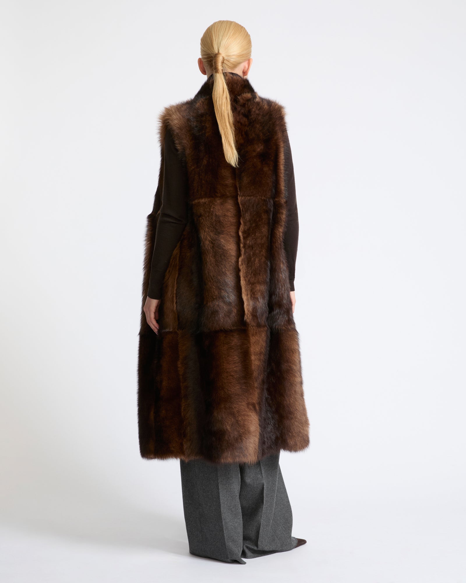 Long Toscana lambskin sleeveless gilet - Yves Salomon - New Fall Winter Collection