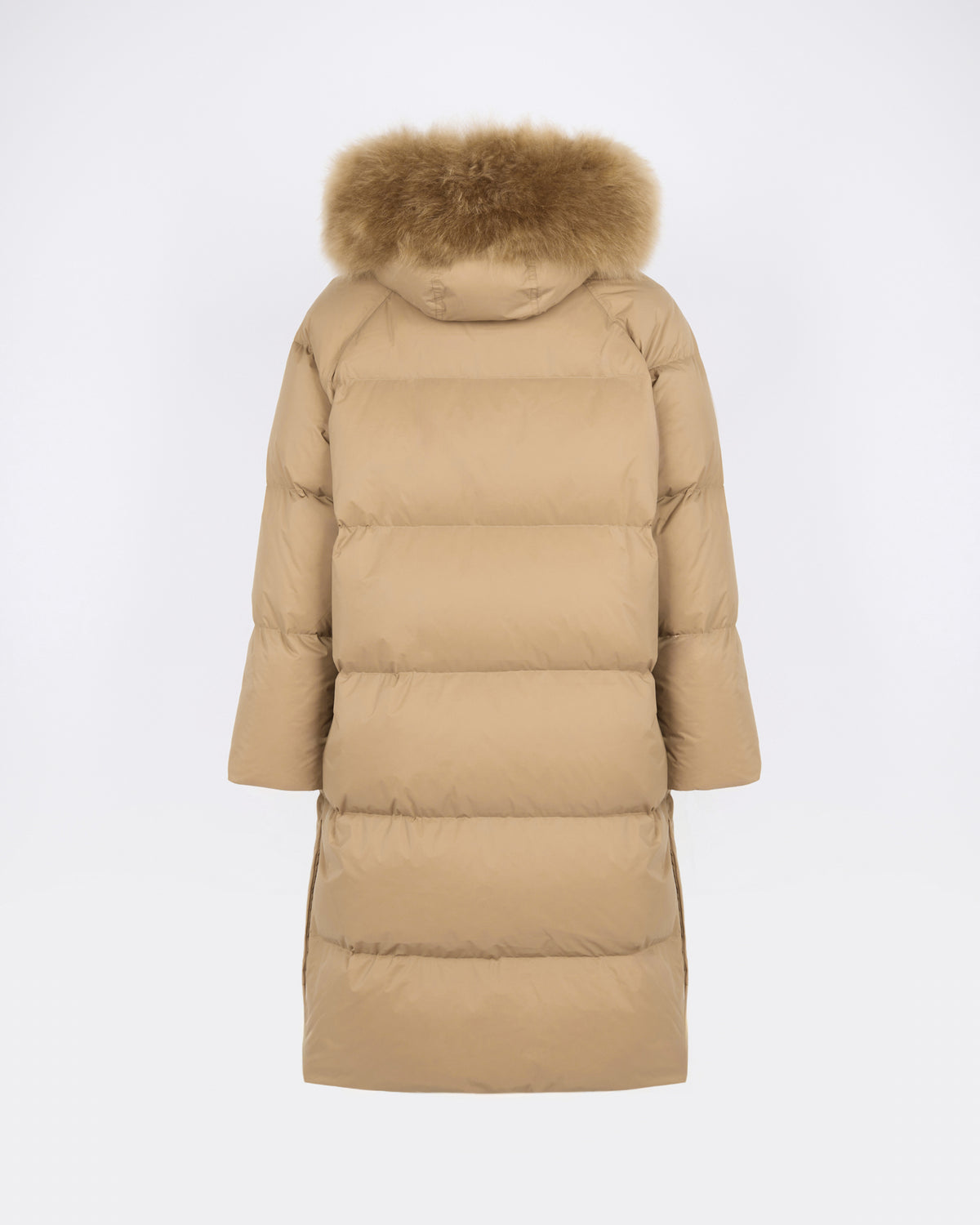 Long down jacket in waterproof technical fabric with airy lamb wool trim - Yves Salomon - New Fall/Winter Collection