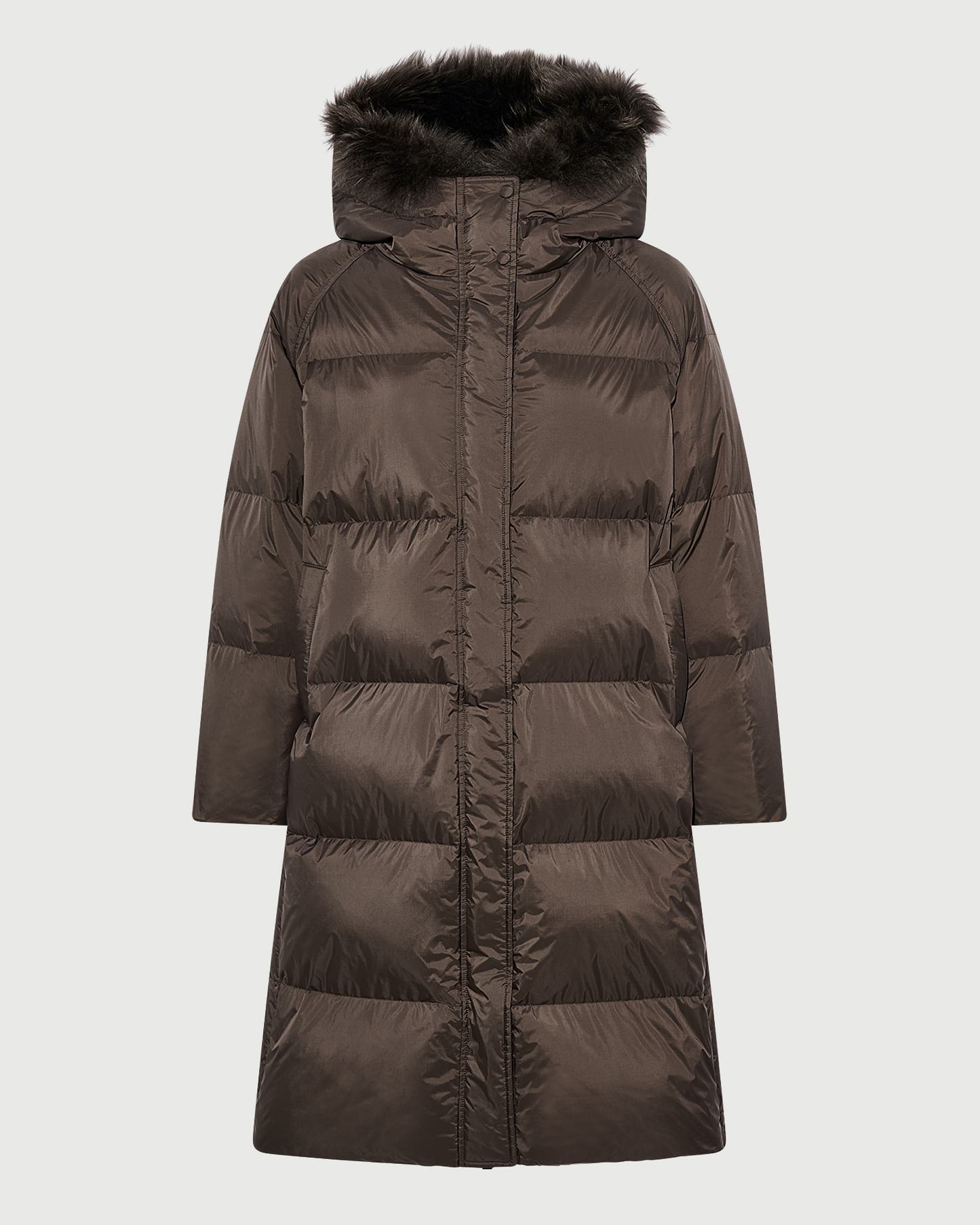 Long down jacket in waterproof technical fabric with airy lamb wool trim - Yves Salomon - New Fall Winter Collection