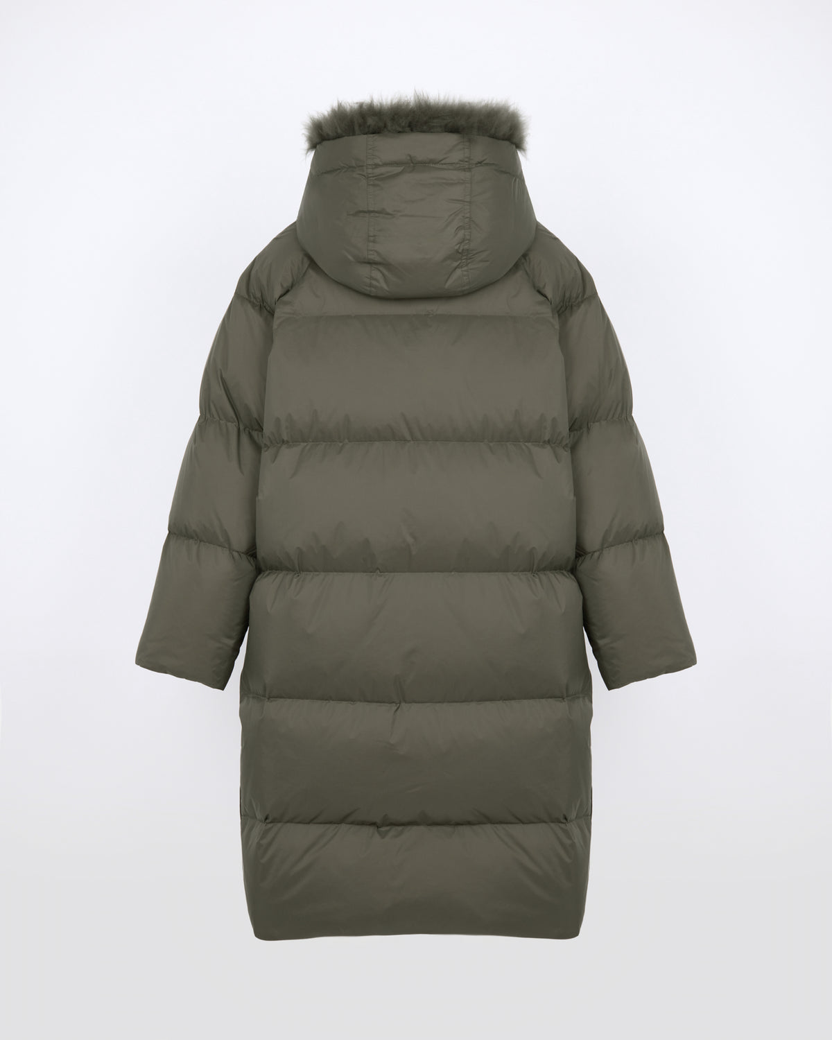 Long down jacket in waterproof technical fabric with airy lamb wool trim - Yves Salomon - New Fall/Winter Collection