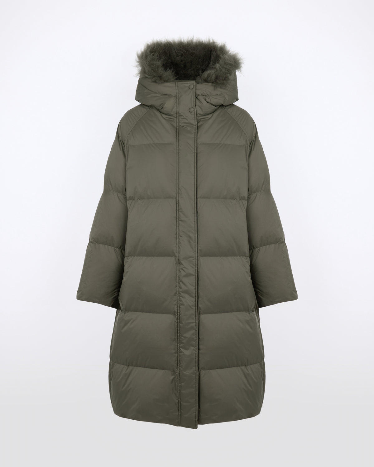 Long down jacket in waterproof technical fabric with airy lamb wool trim - Yves Salomon - New Fall/Winter Collection